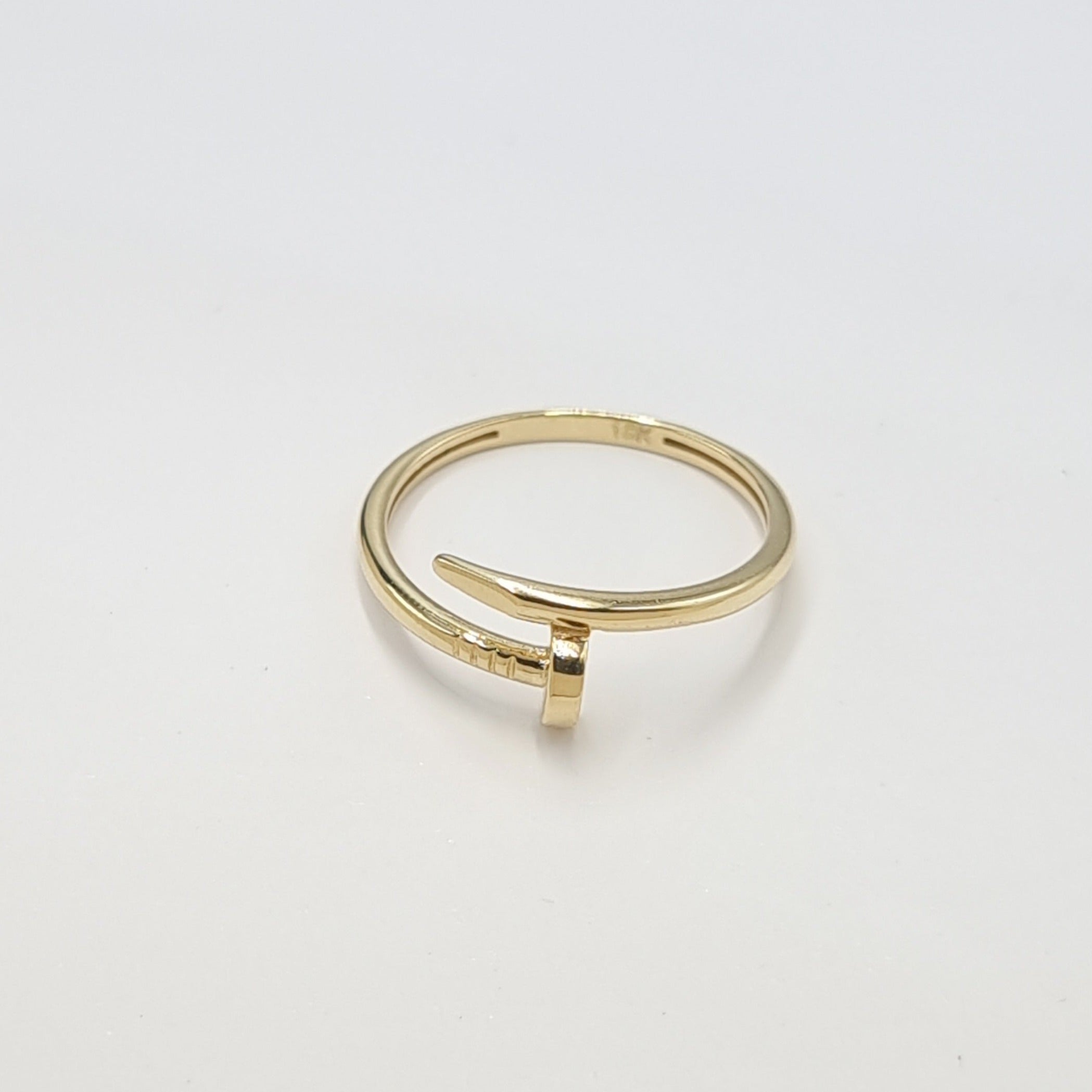 18K Pure Gold Nail Ring