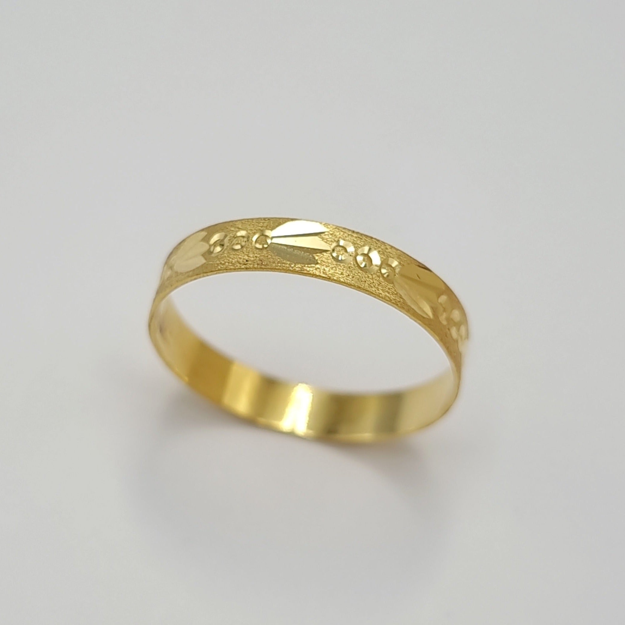 18K Pure Gold Elegant Design Couple Ring