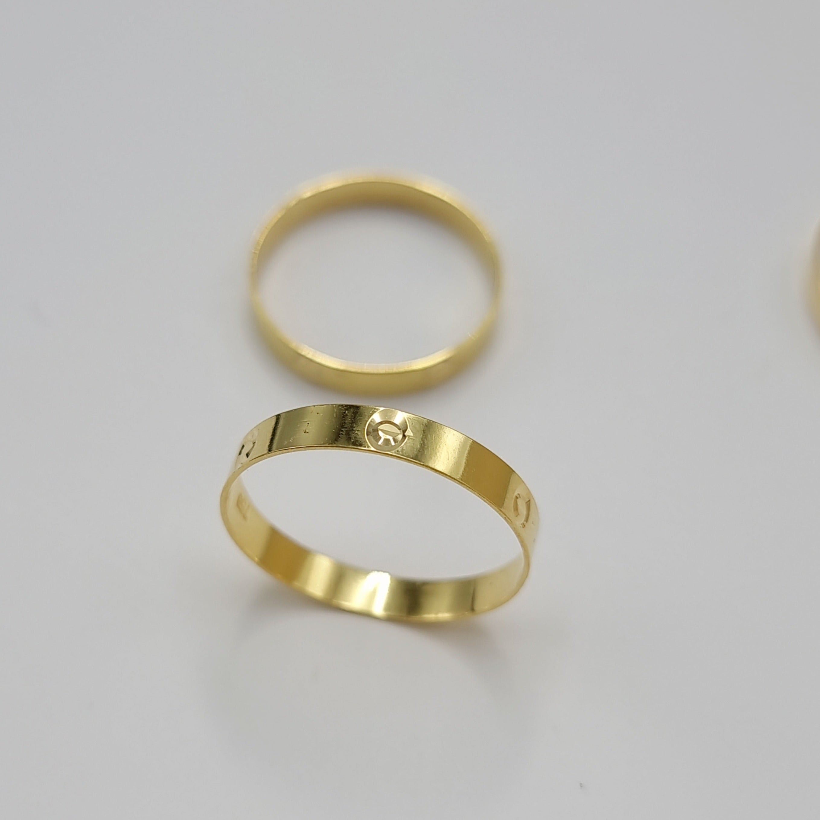 18K Pure Gold Couple Ring