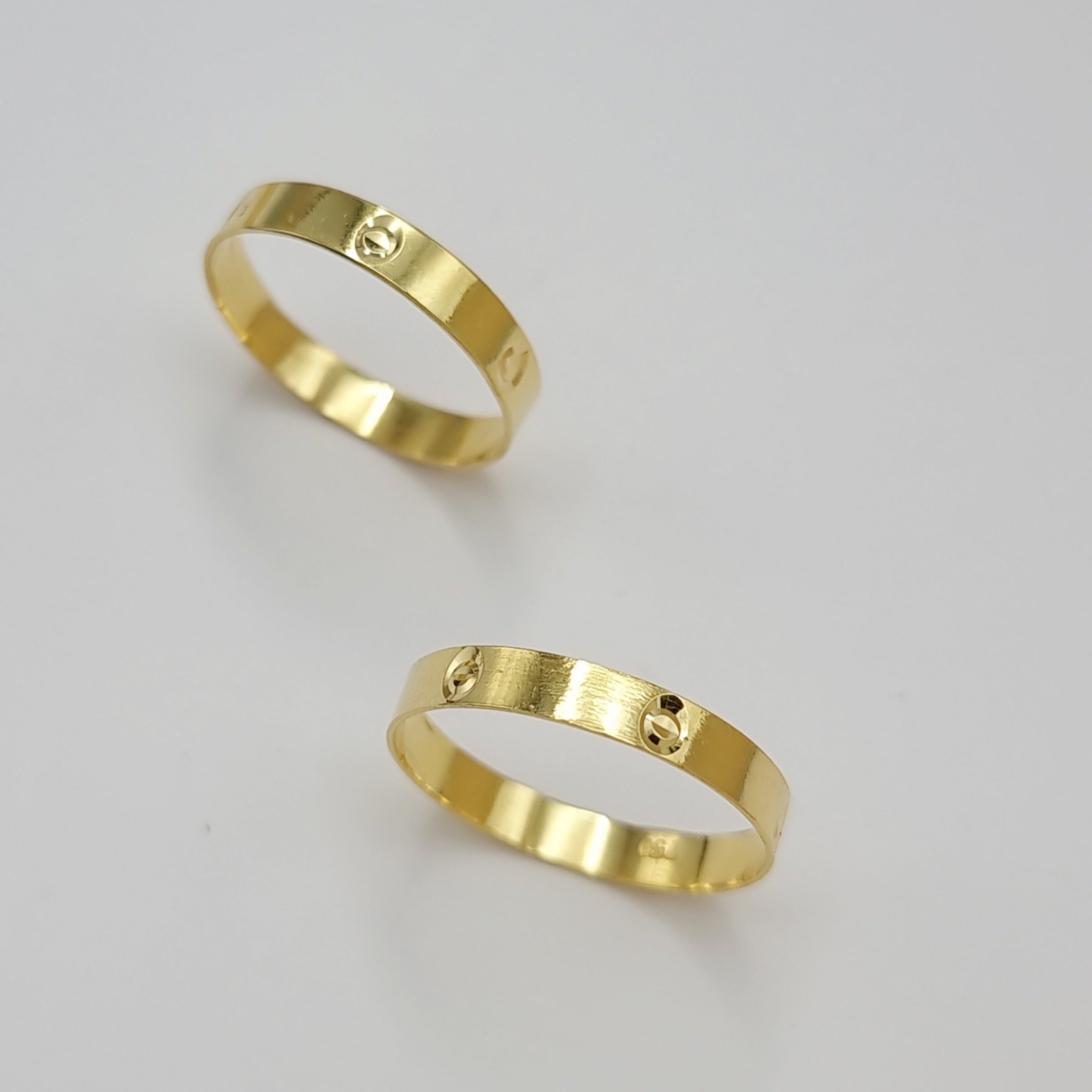 18K Pure Gold Couple Ring