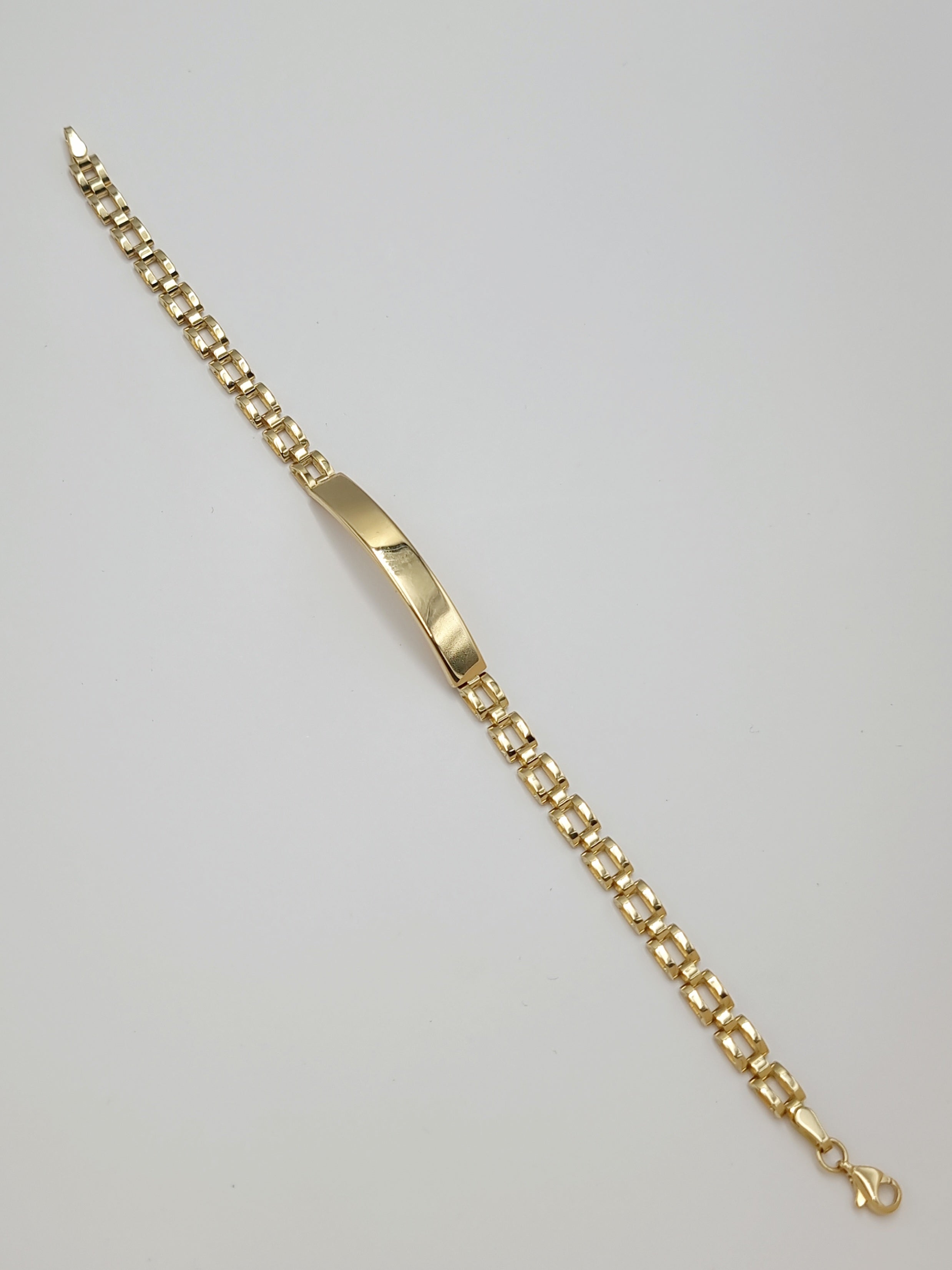 18K Pure Gold Elegant Link-Plate Bracelet