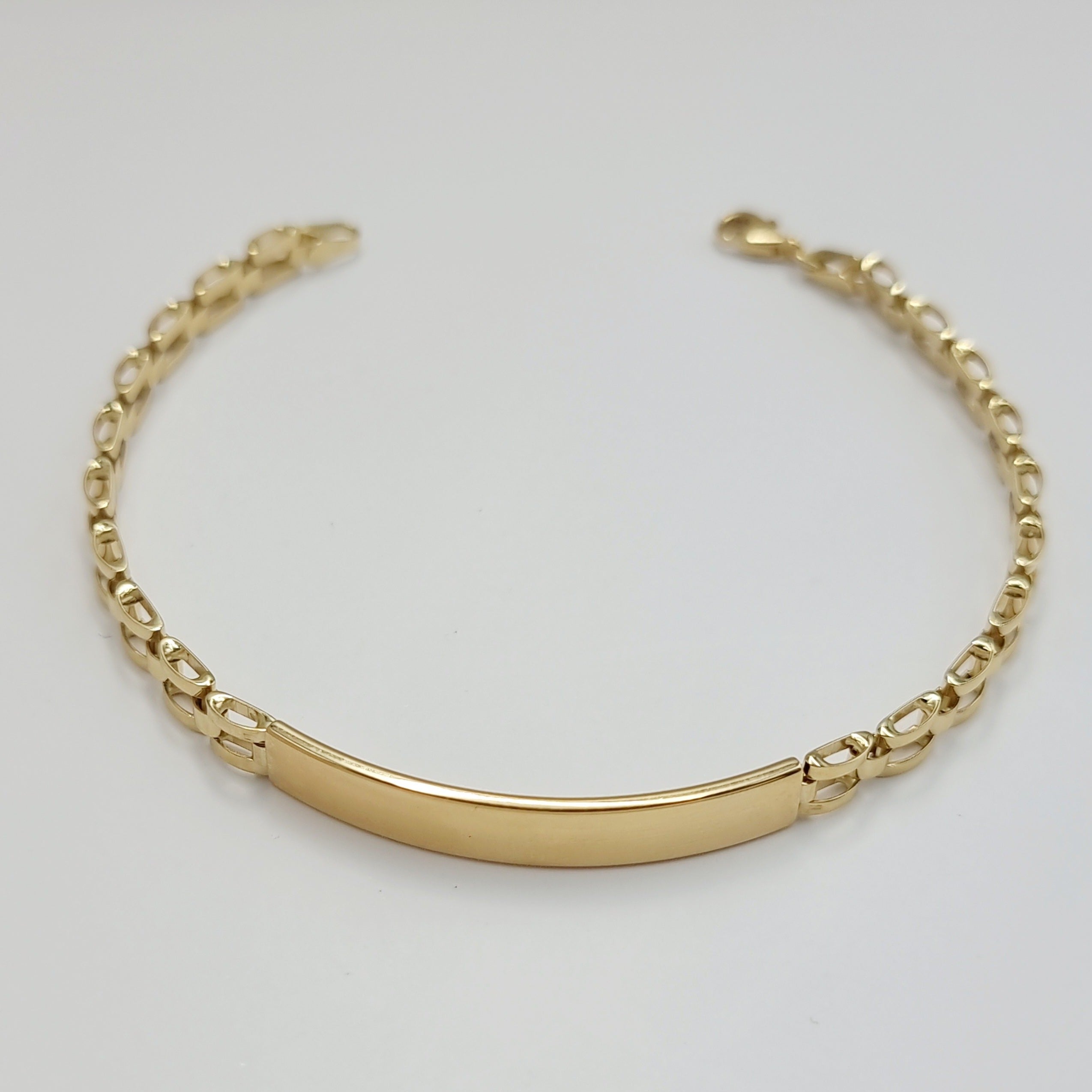 18K Pure Gold Elegant Link-Plate Bracelet