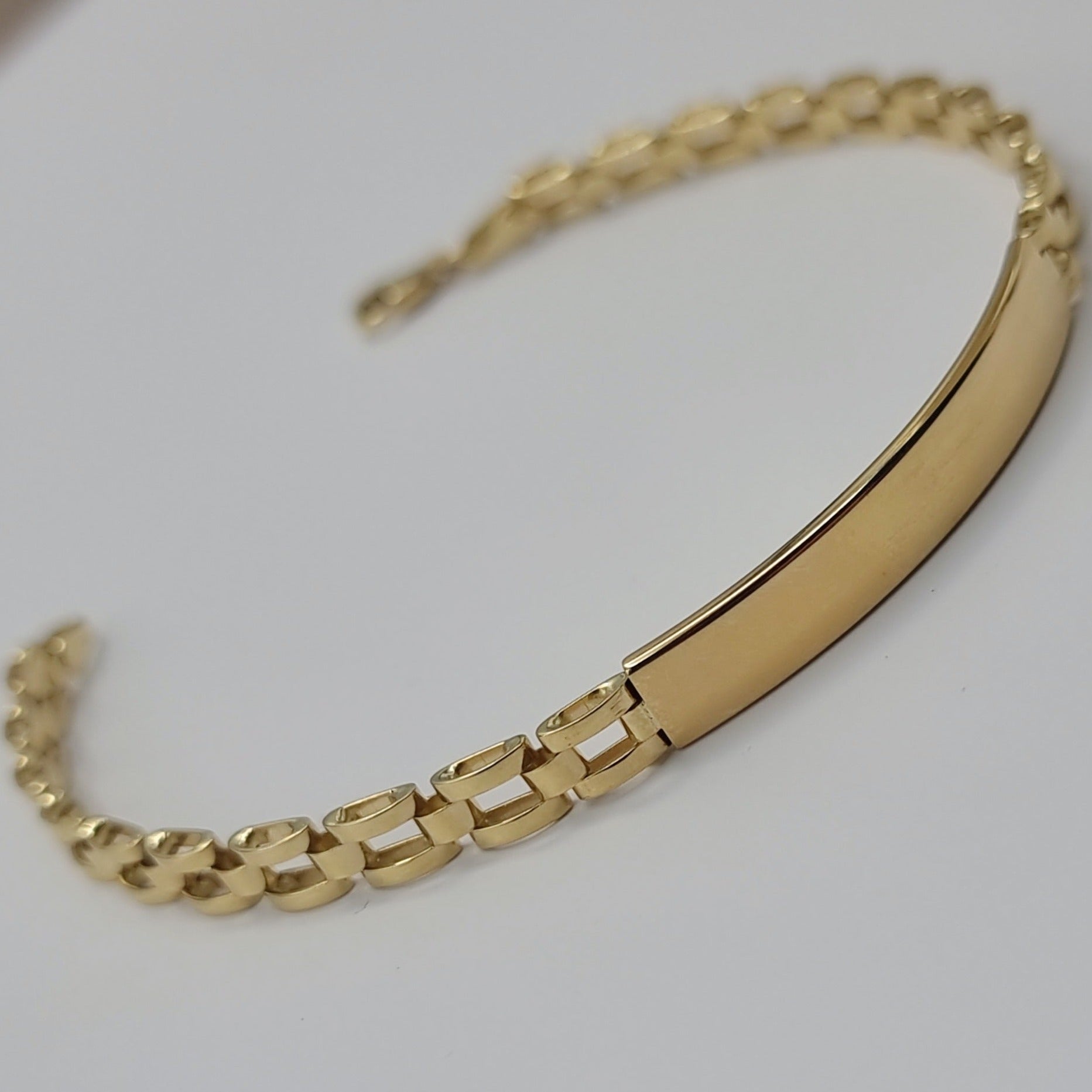 18K Pure Gold Elegant Link-Plate Bracelet