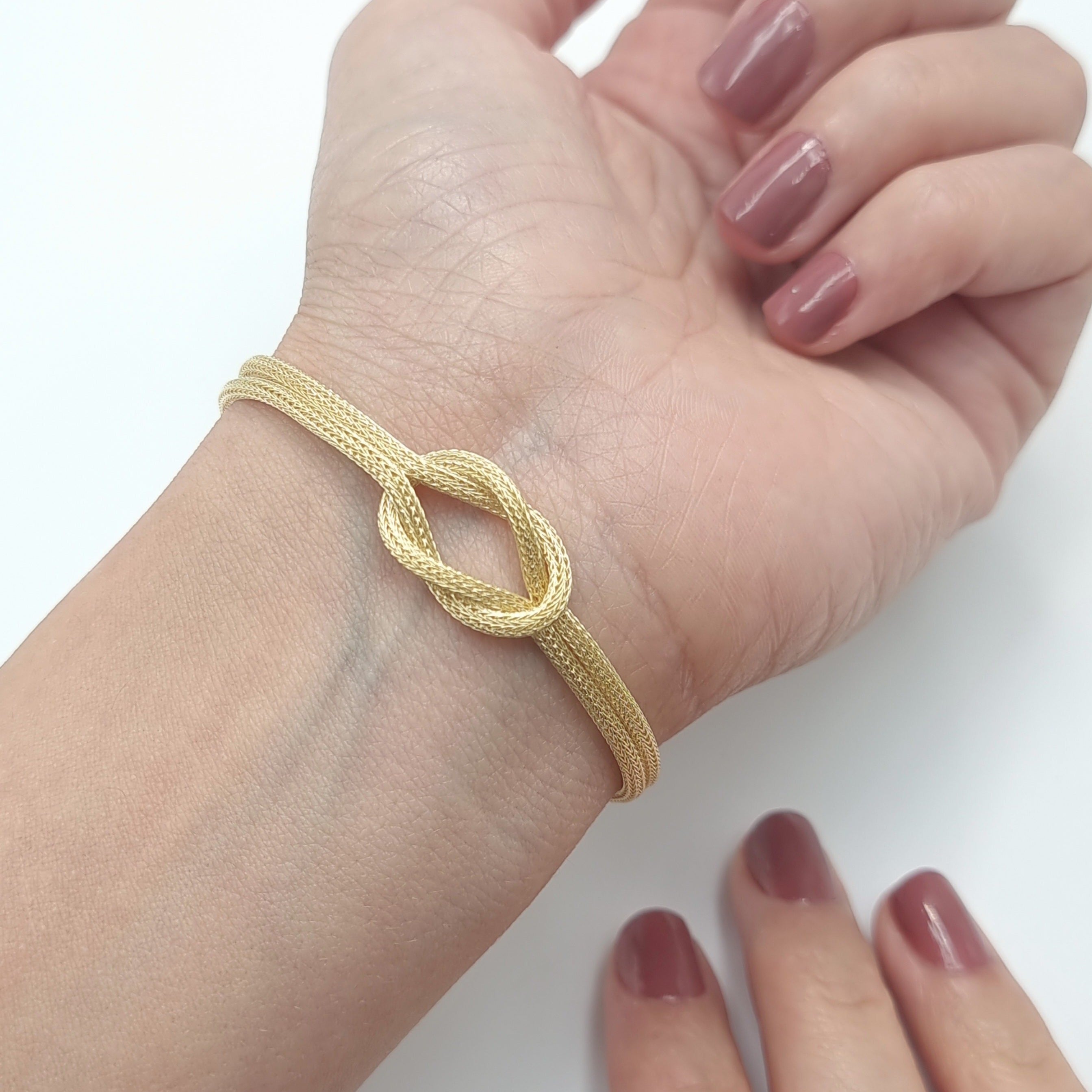 18K Pure Gold Thread Style Knot Bracelet