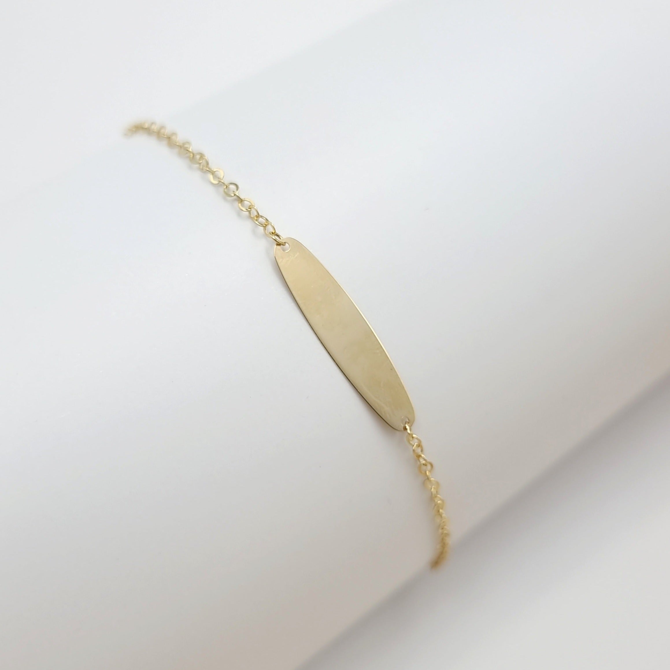 18K Pure Gold Plain Plate Design Bracelet