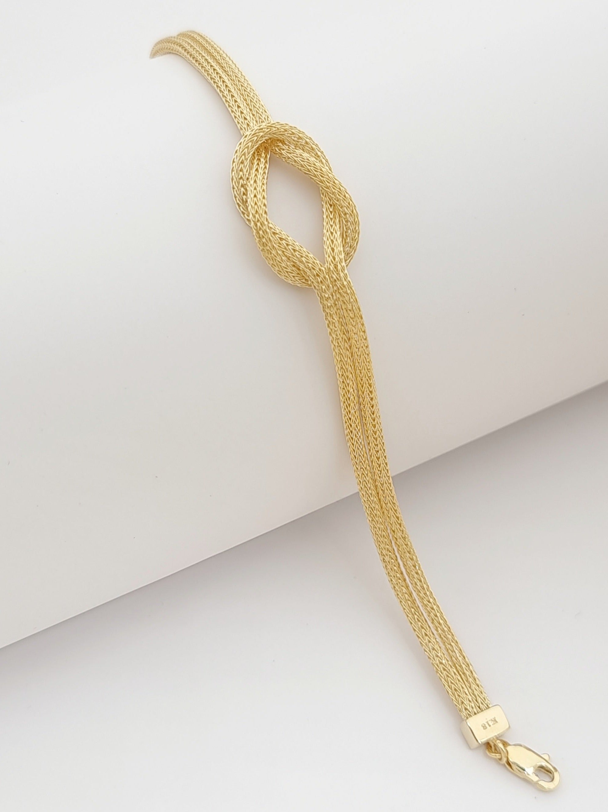 18K Pure Gold Thread Style Knot Bracelet