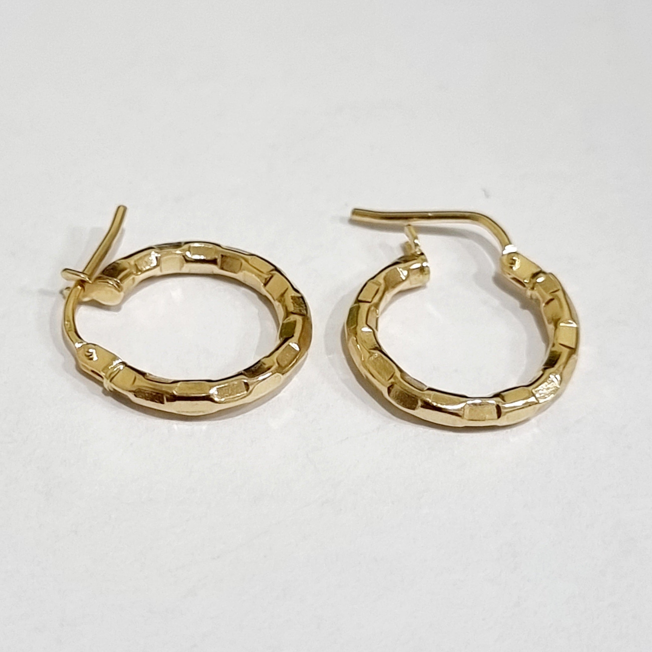 18K Pure Gold Round Earring Set