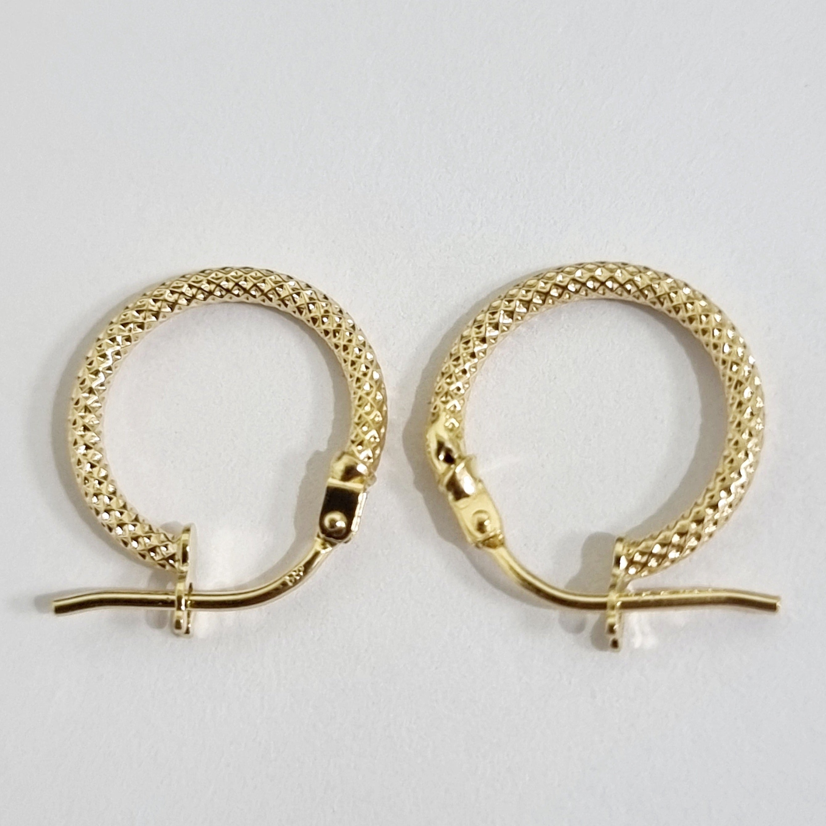 18K Pure Gold Round Hoop Earring Set