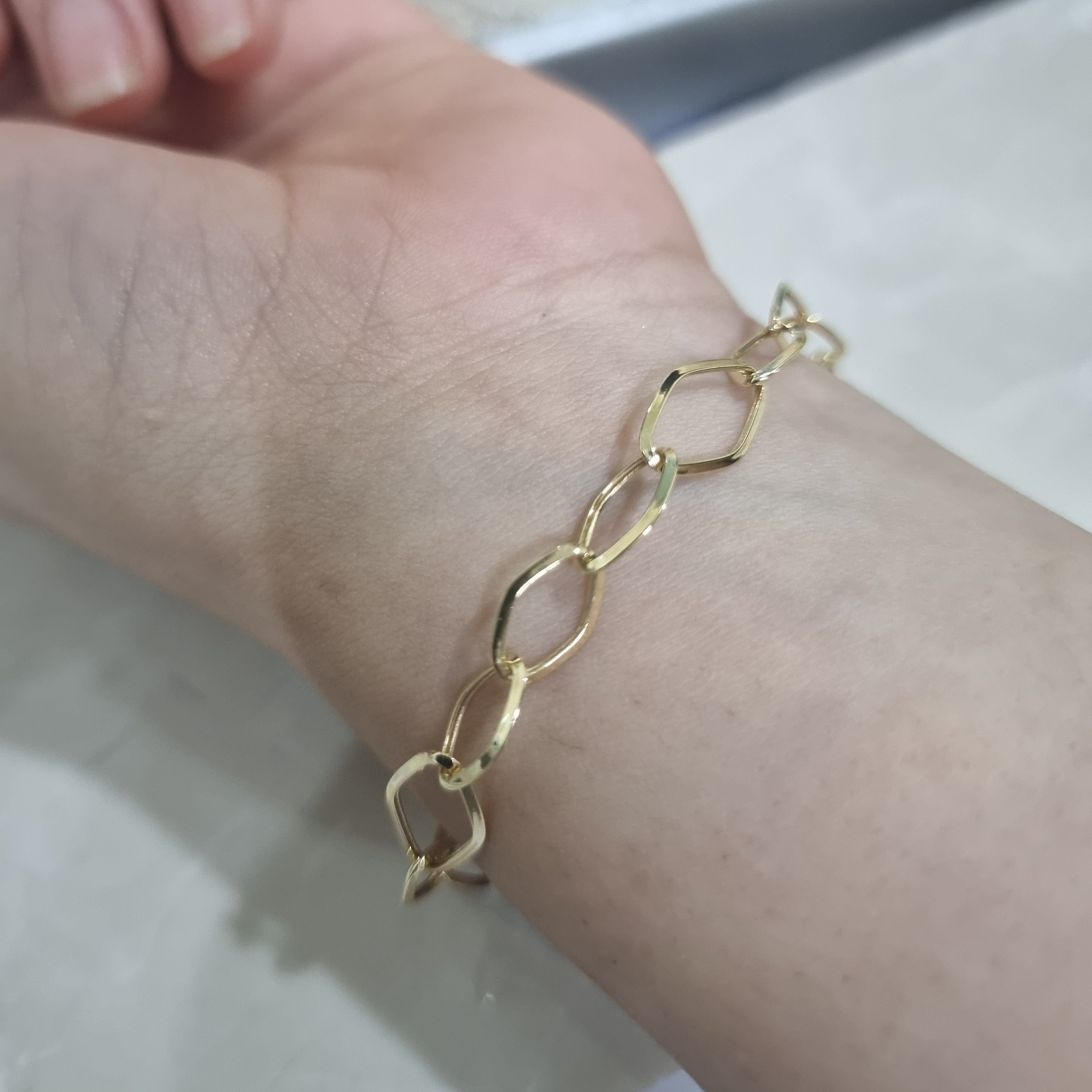 18K Pure Gold Elegant Link Bracelet