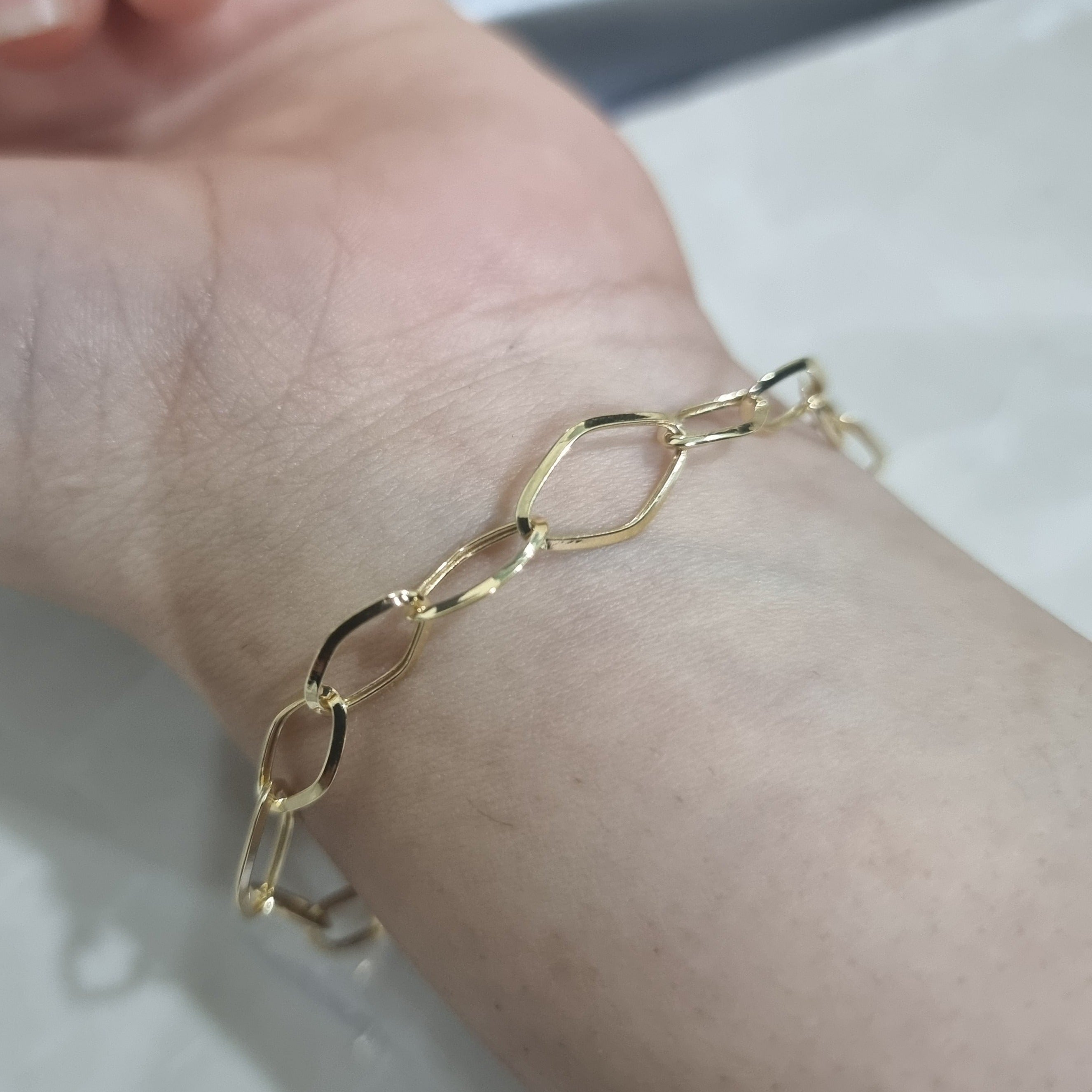 18K Pure Gold Elegant Link Bracelet