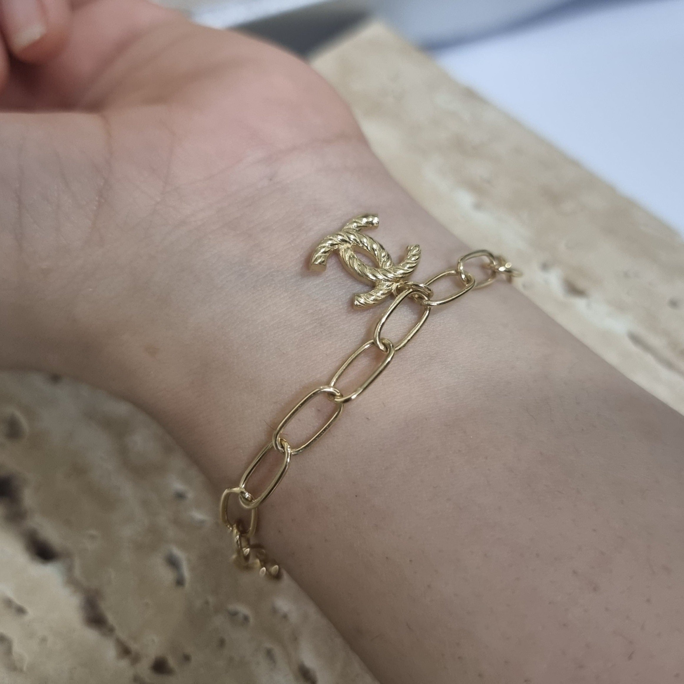 18K Pure Gold Elegant C.H Bracelet