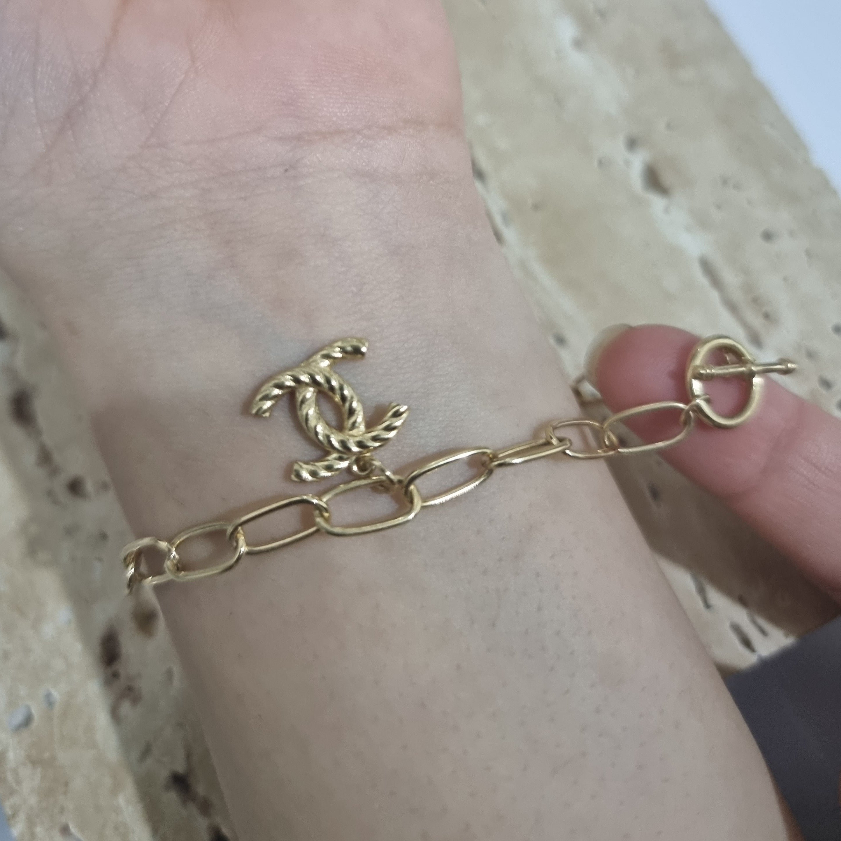 18K Pure Gold Elegant C.H Bracelet