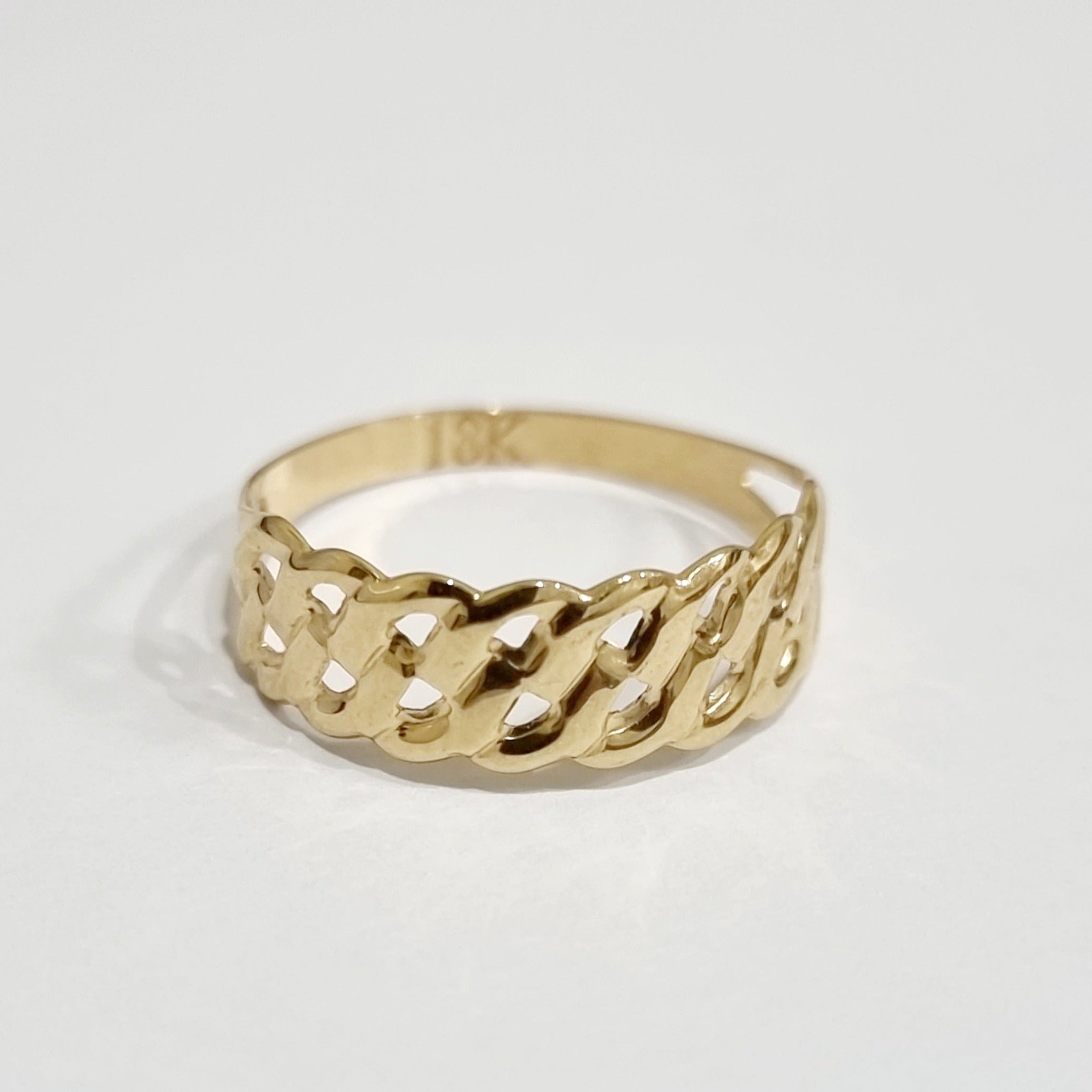 18K Pure Gold Net Ring