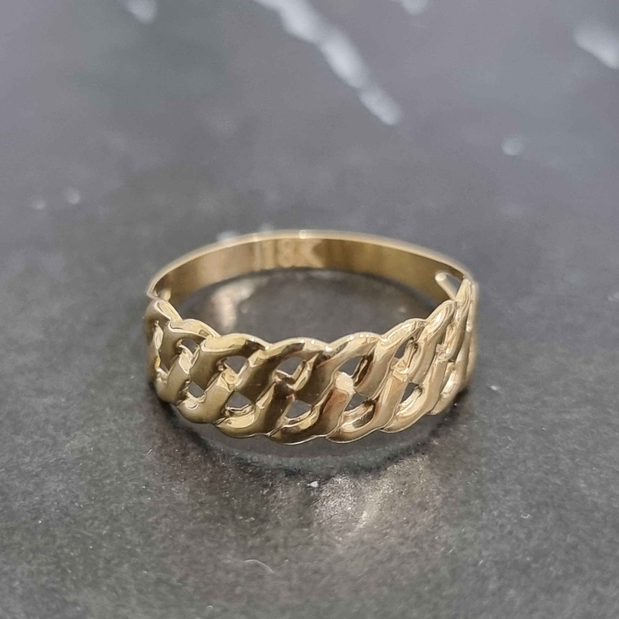 18K Pure Gold Net Ring