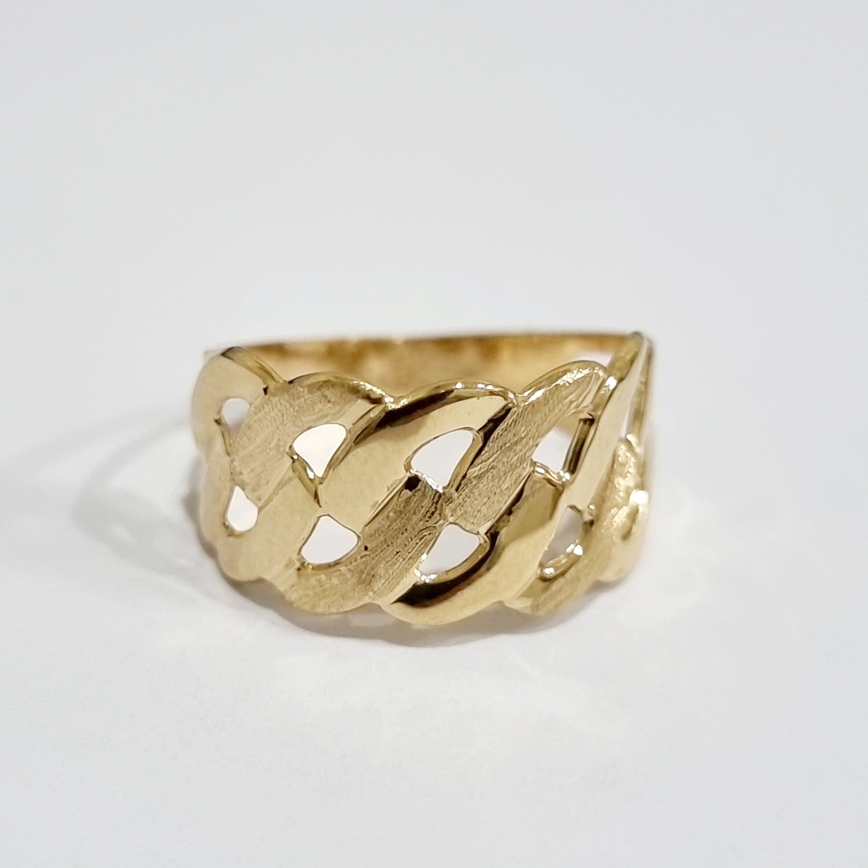 18K Pure Gold Net Ring