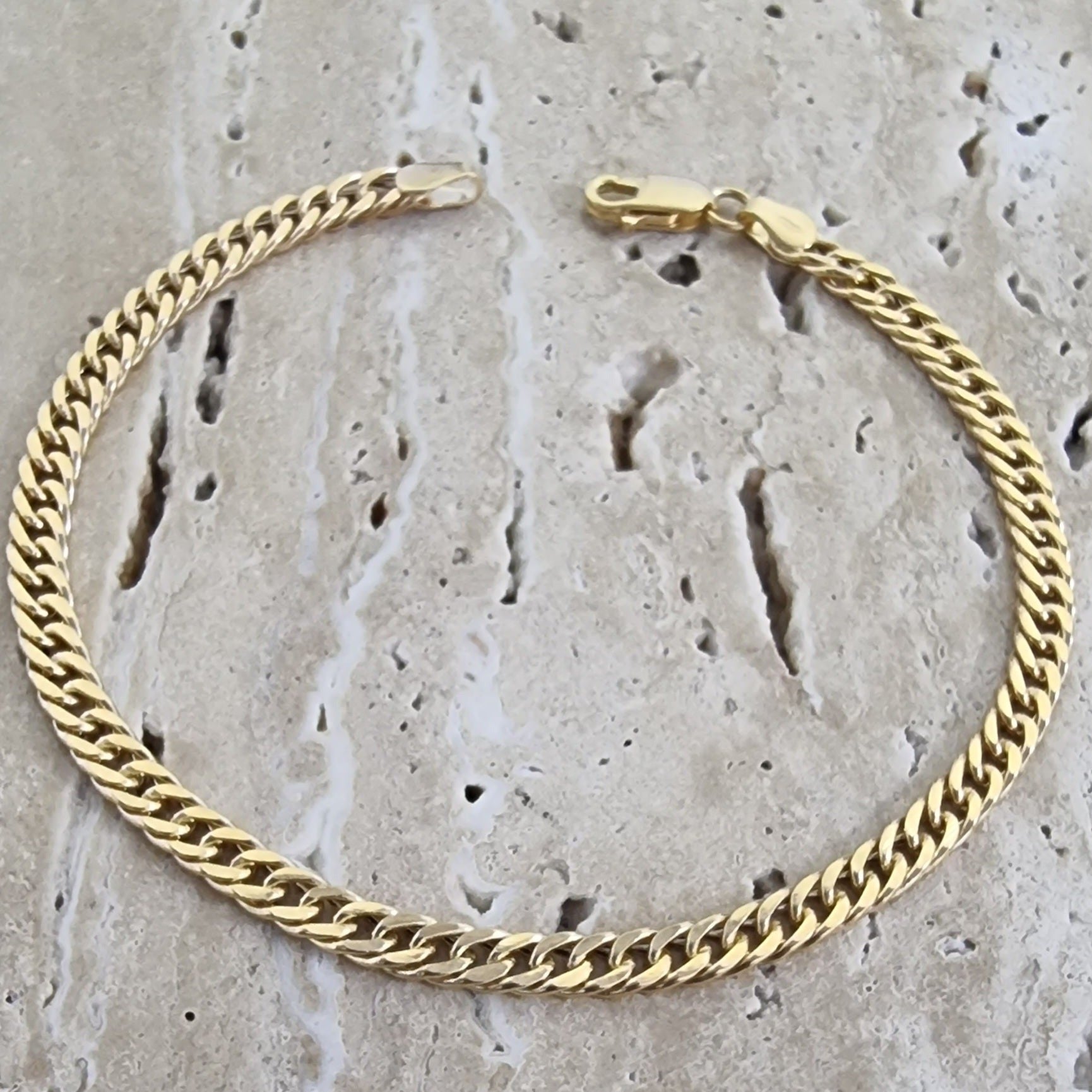 18K Pure Gold Elegant Flat Bracelet