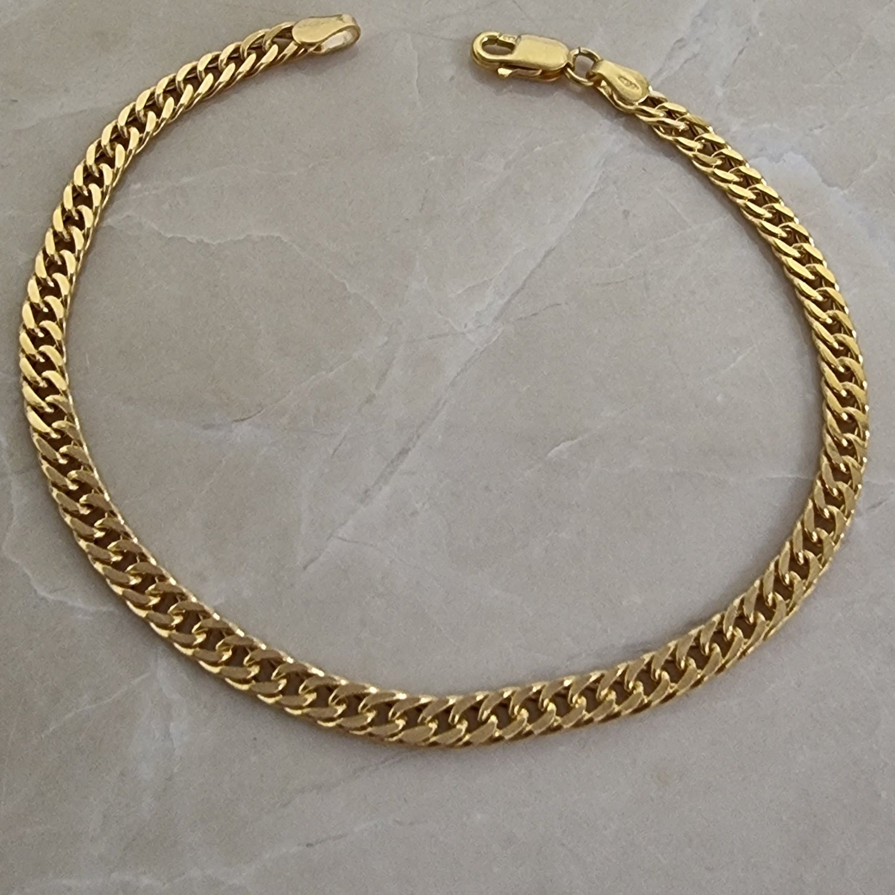 18K Pure Gold Elegant Flat Bracelet