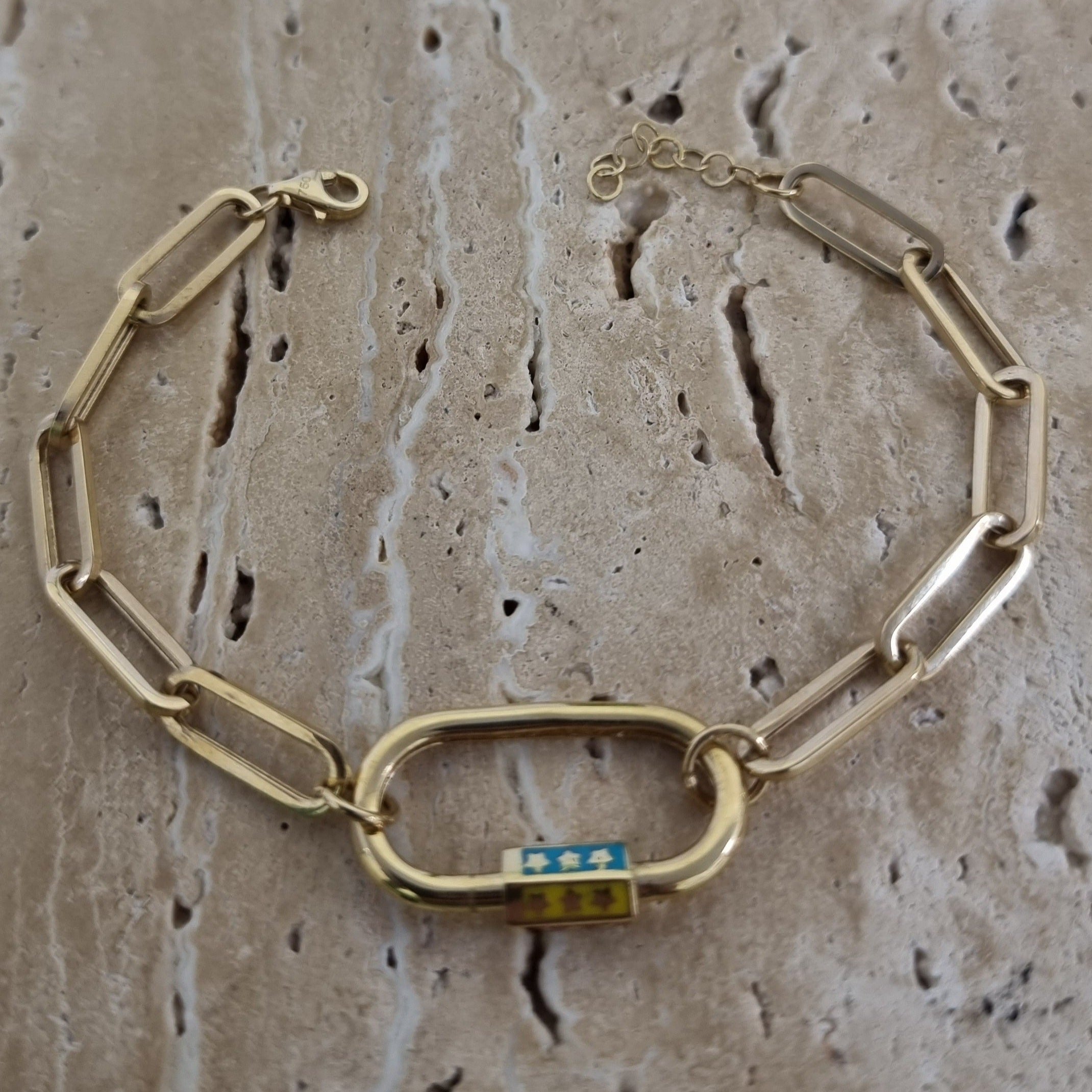 18K Pure Gold Elegant Square Bracelet