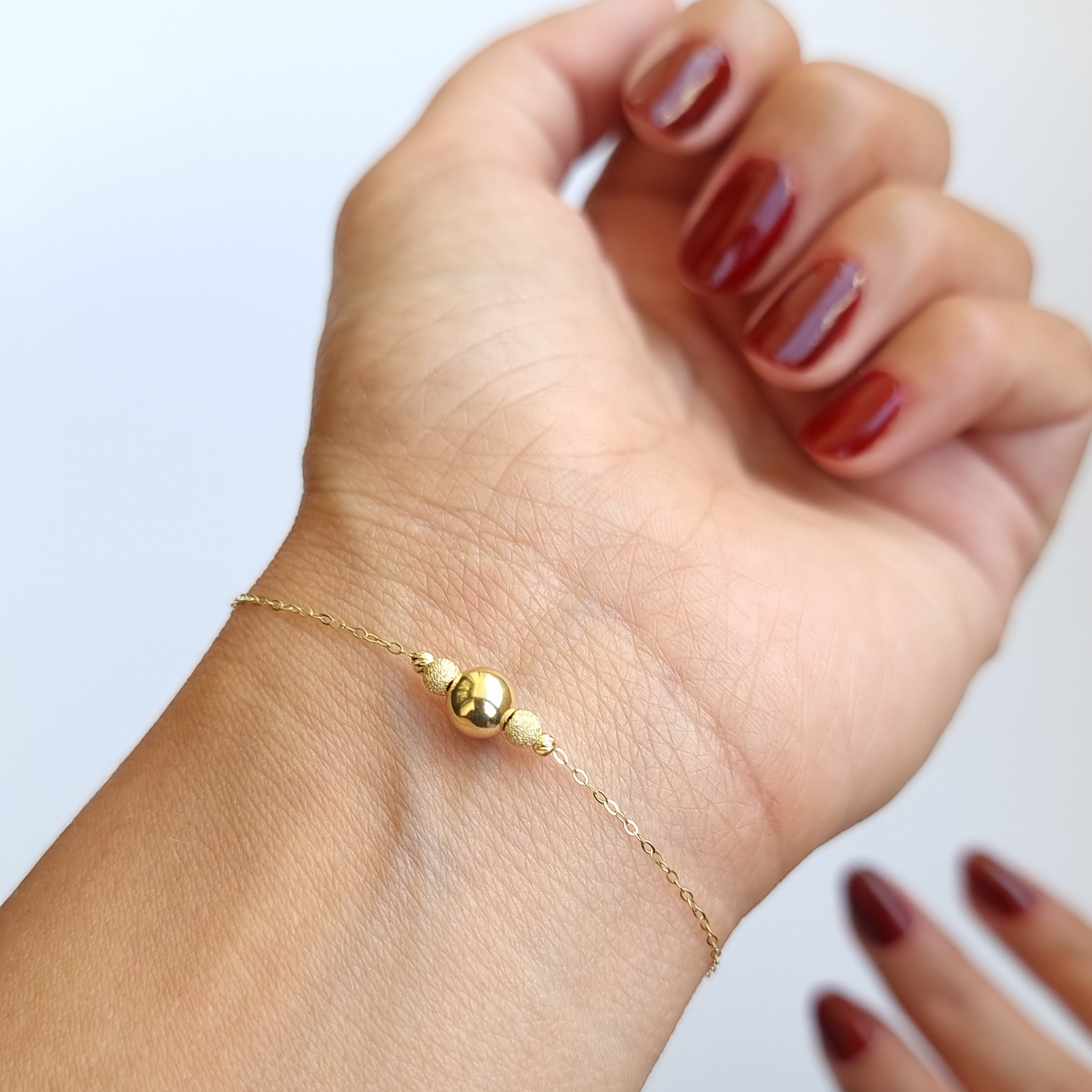 18K Pure Gold Seed Bracelet