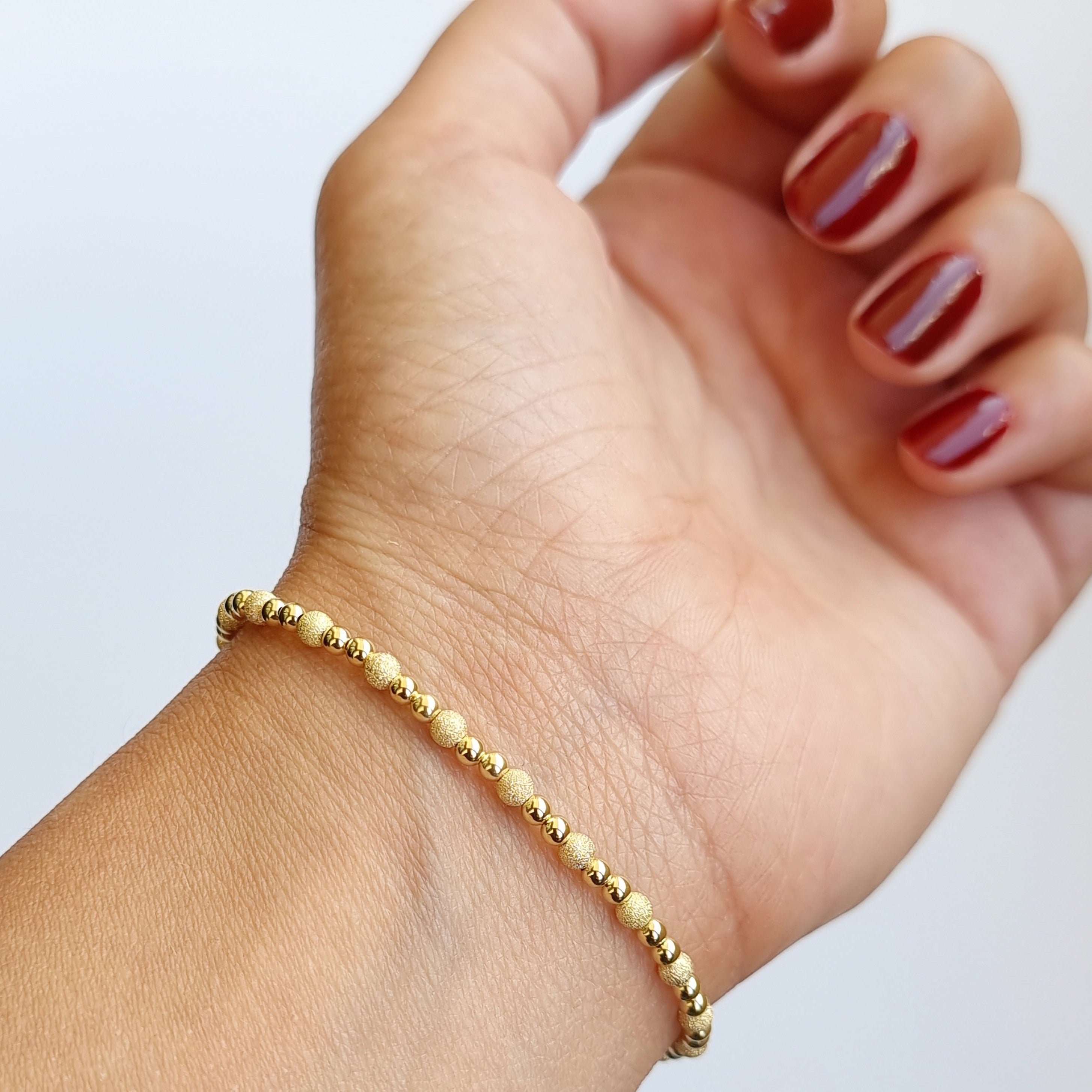 18K Pure Gold Seed Bracelet