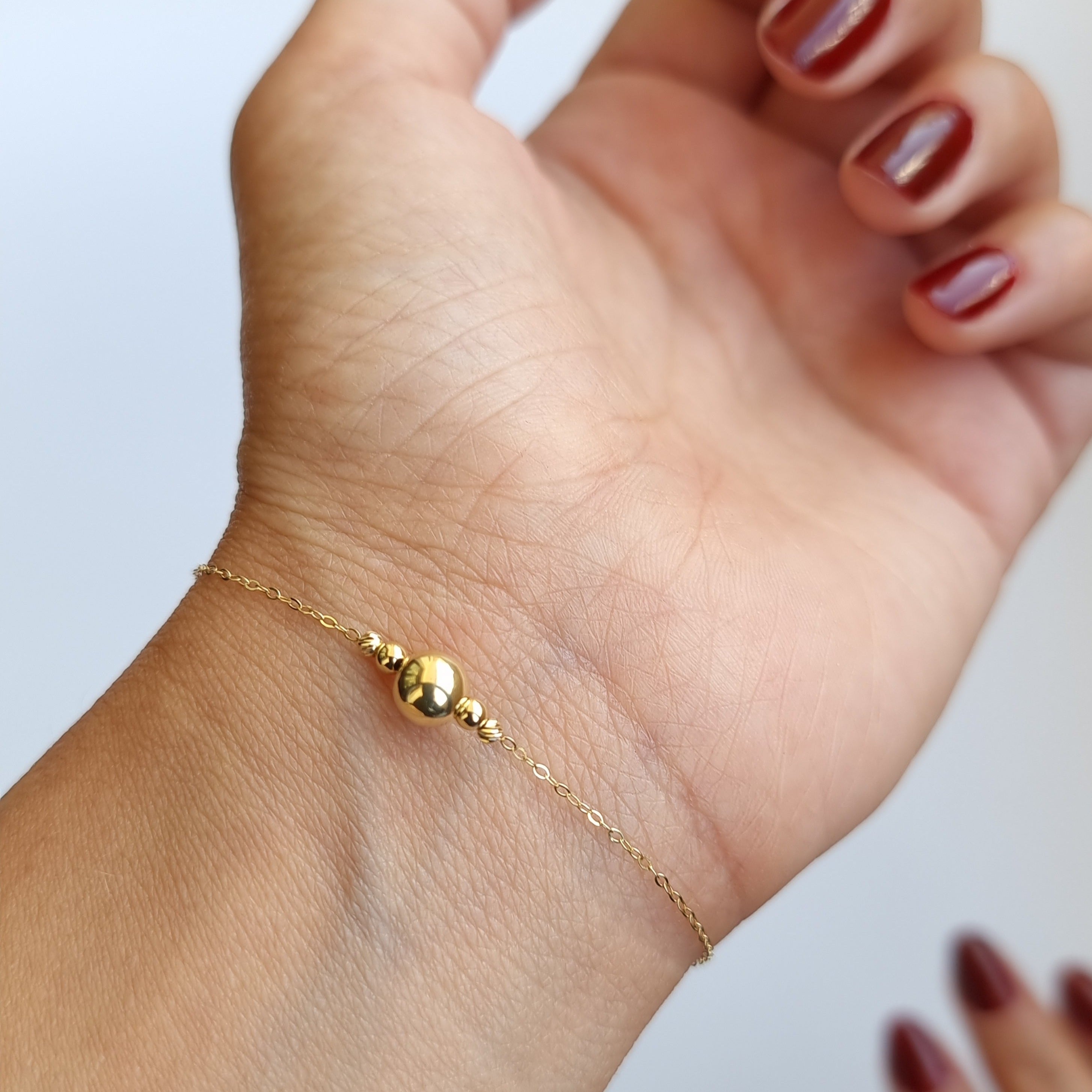 18K Pure Gold Seed Bracelet