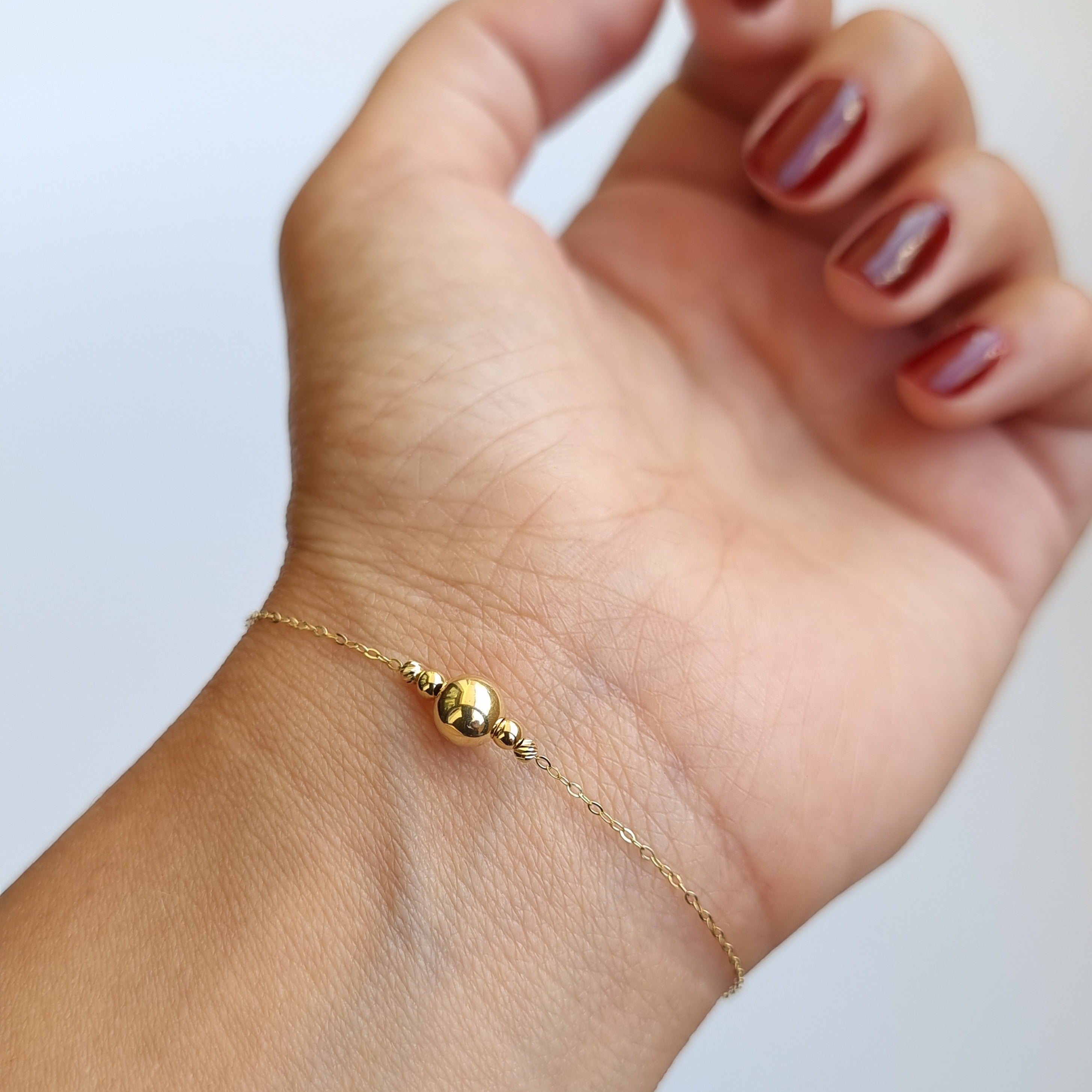 18K Pure Gold Seed Bracelet