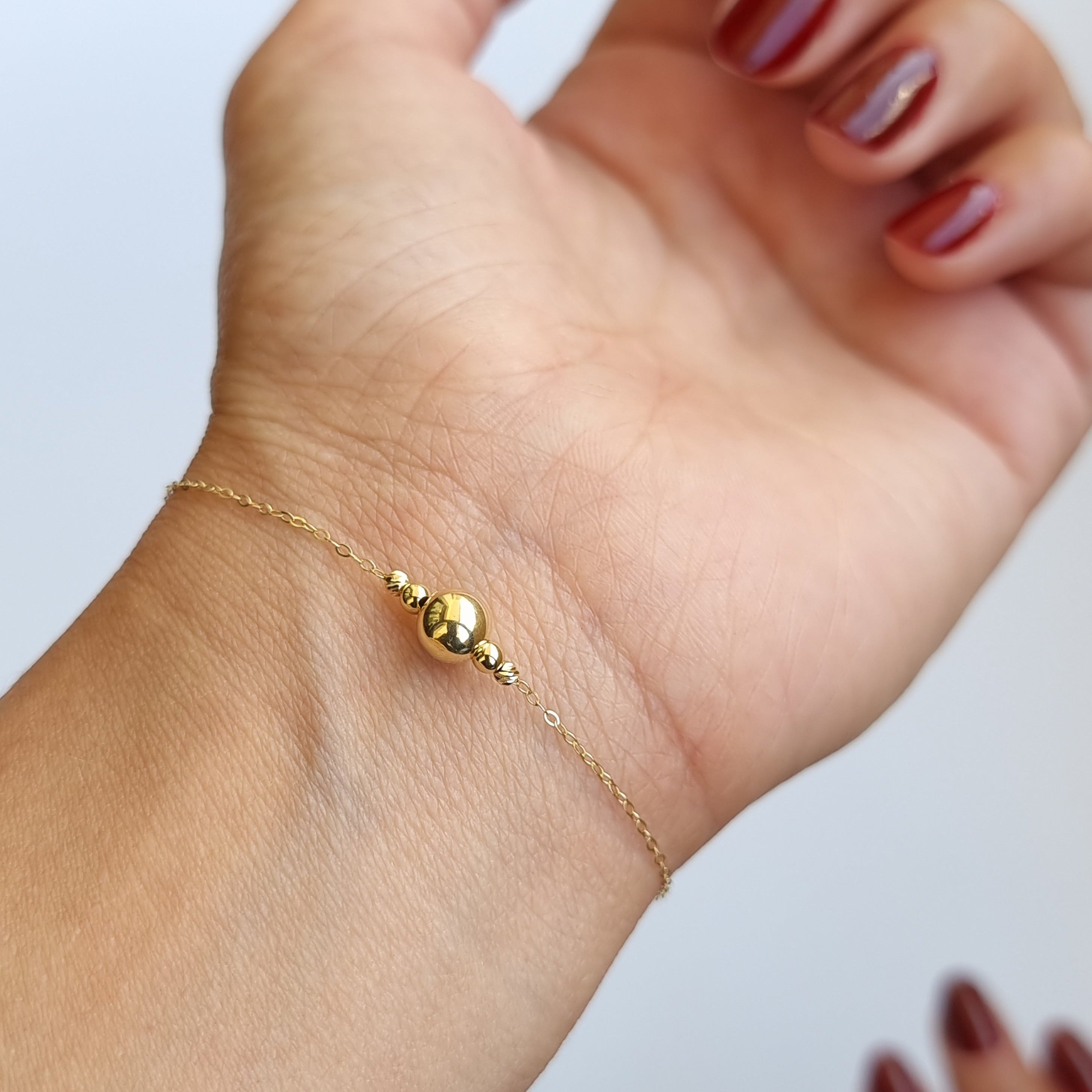 18K Pure Gold Seed Bracelet