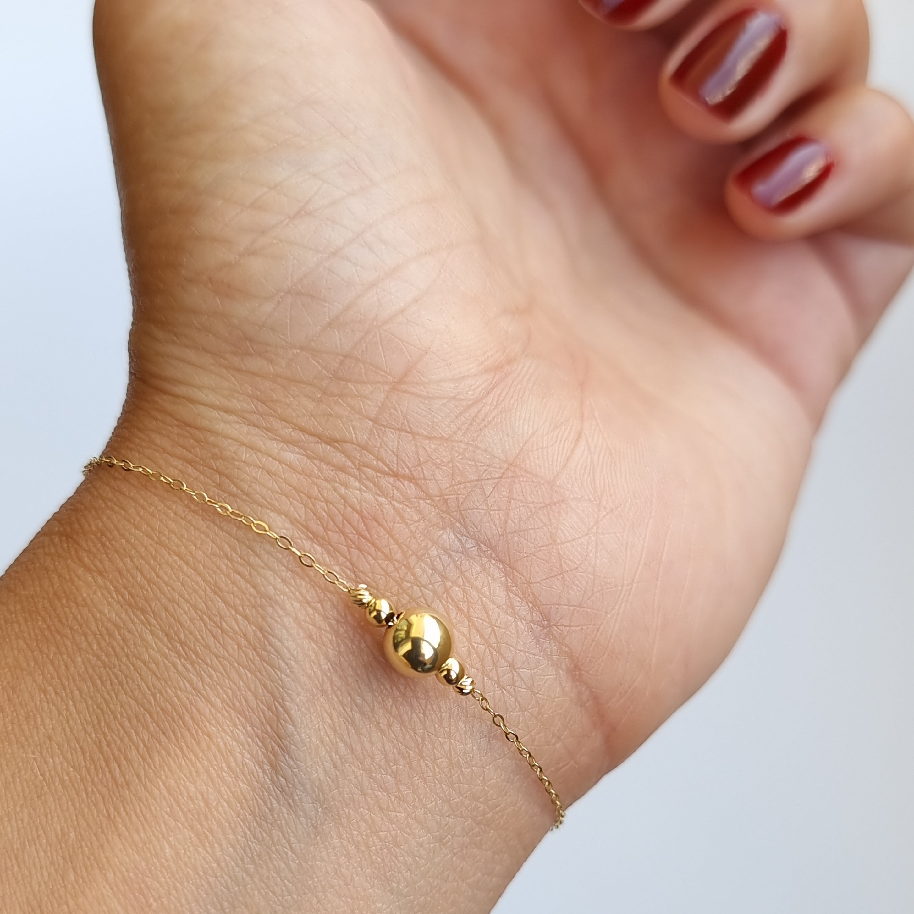 18K Pure Gold Seed Bracelet