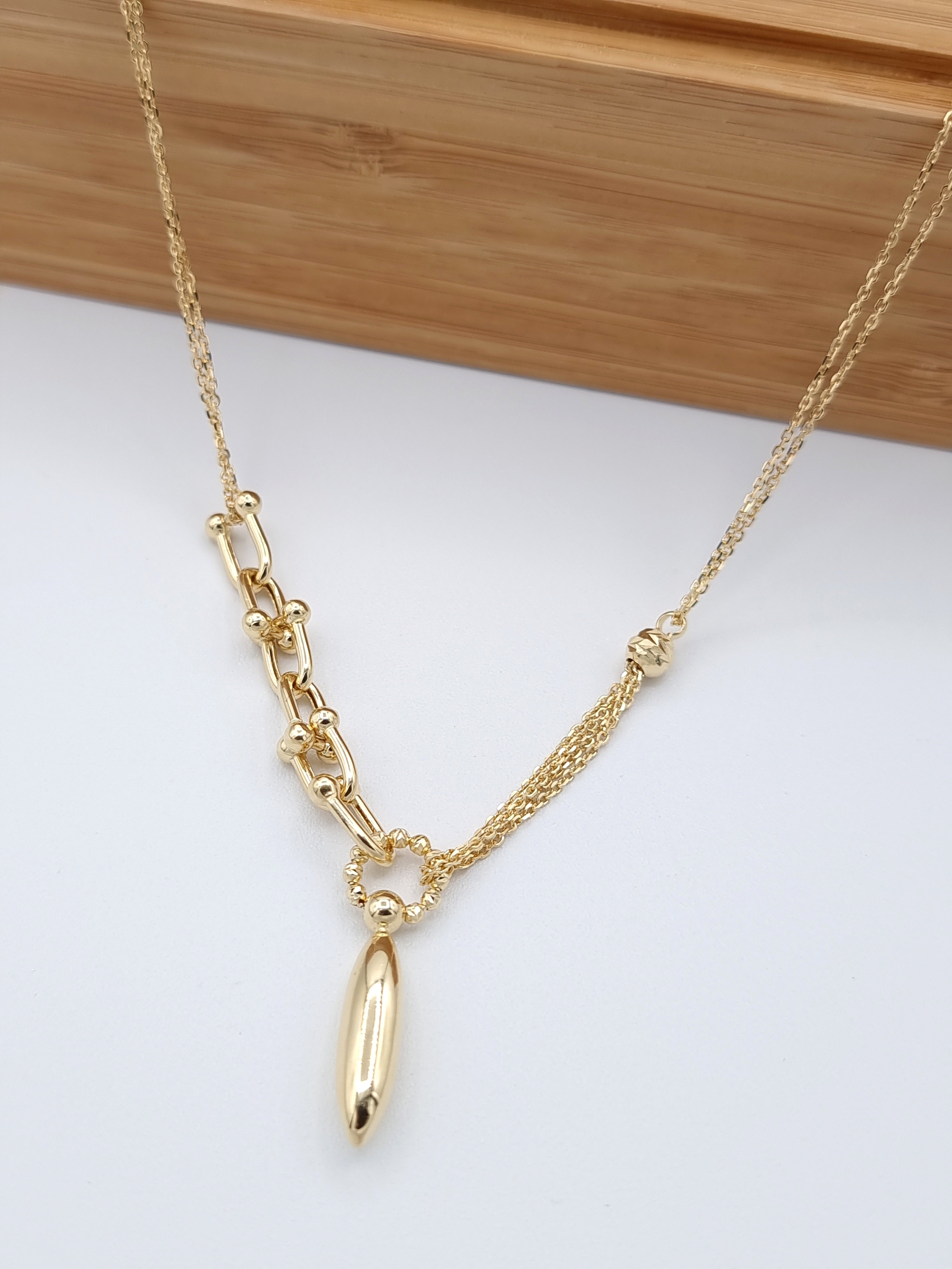 18K Pure Gold Elegant Necklace