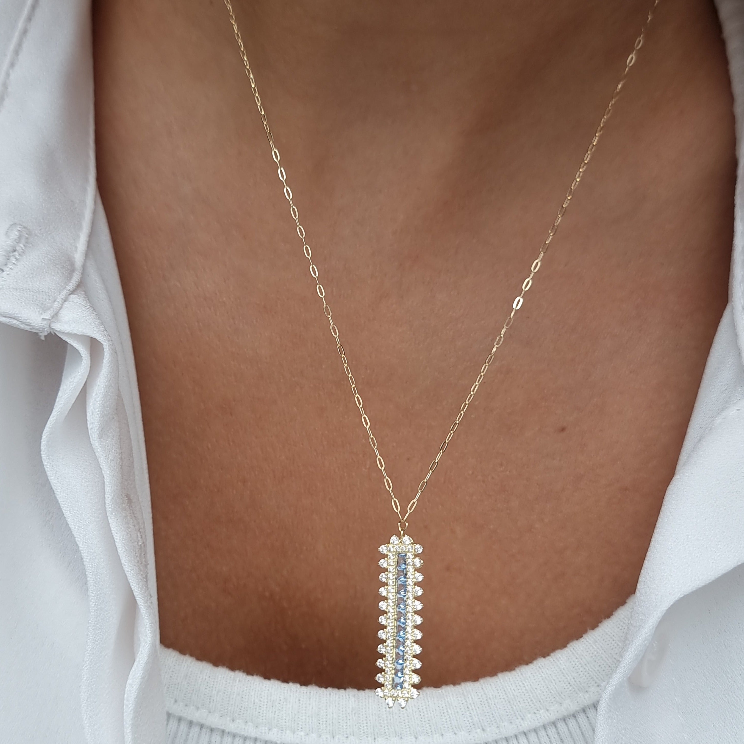 Sky blue stone necklace Clearance