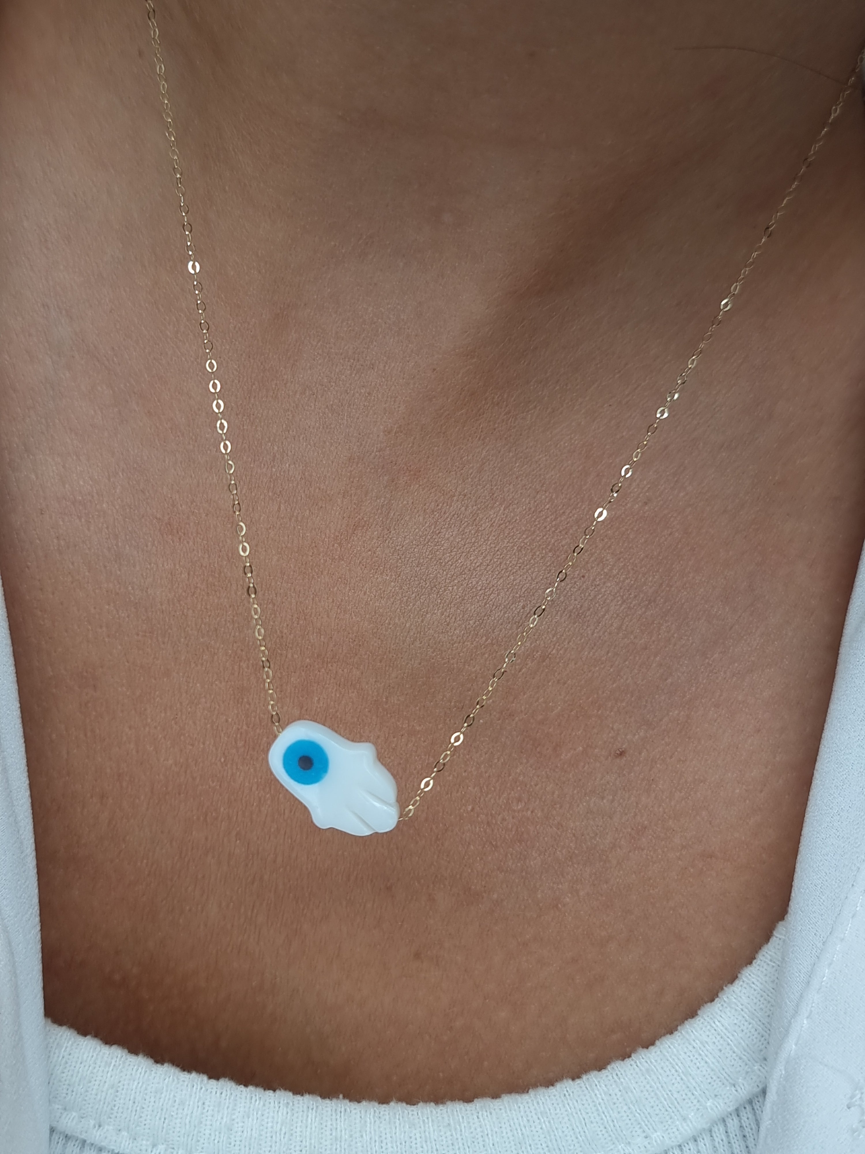 Necklace with hand and eye Clearance
