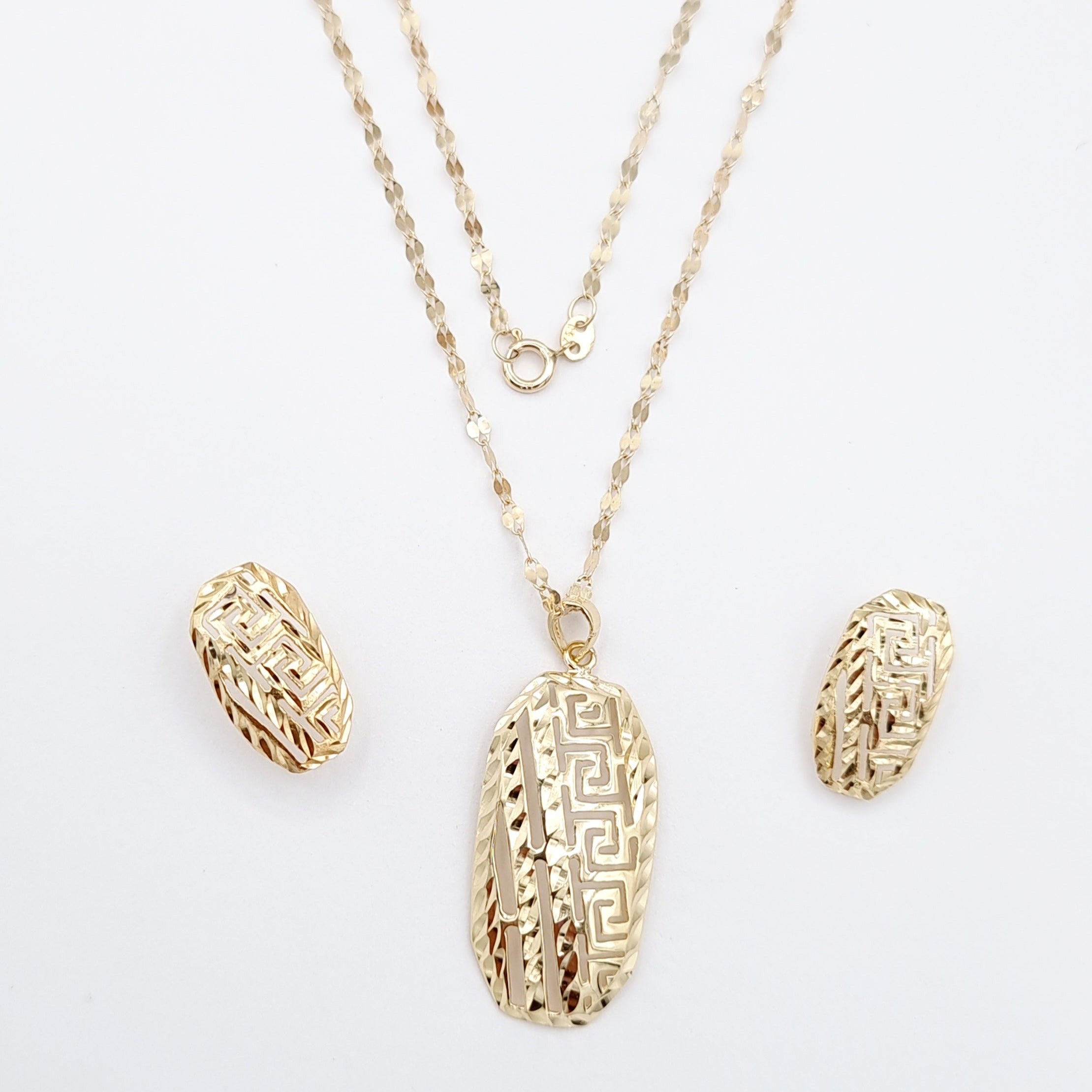 18K Pure Gold Nail Design Jewelry Set