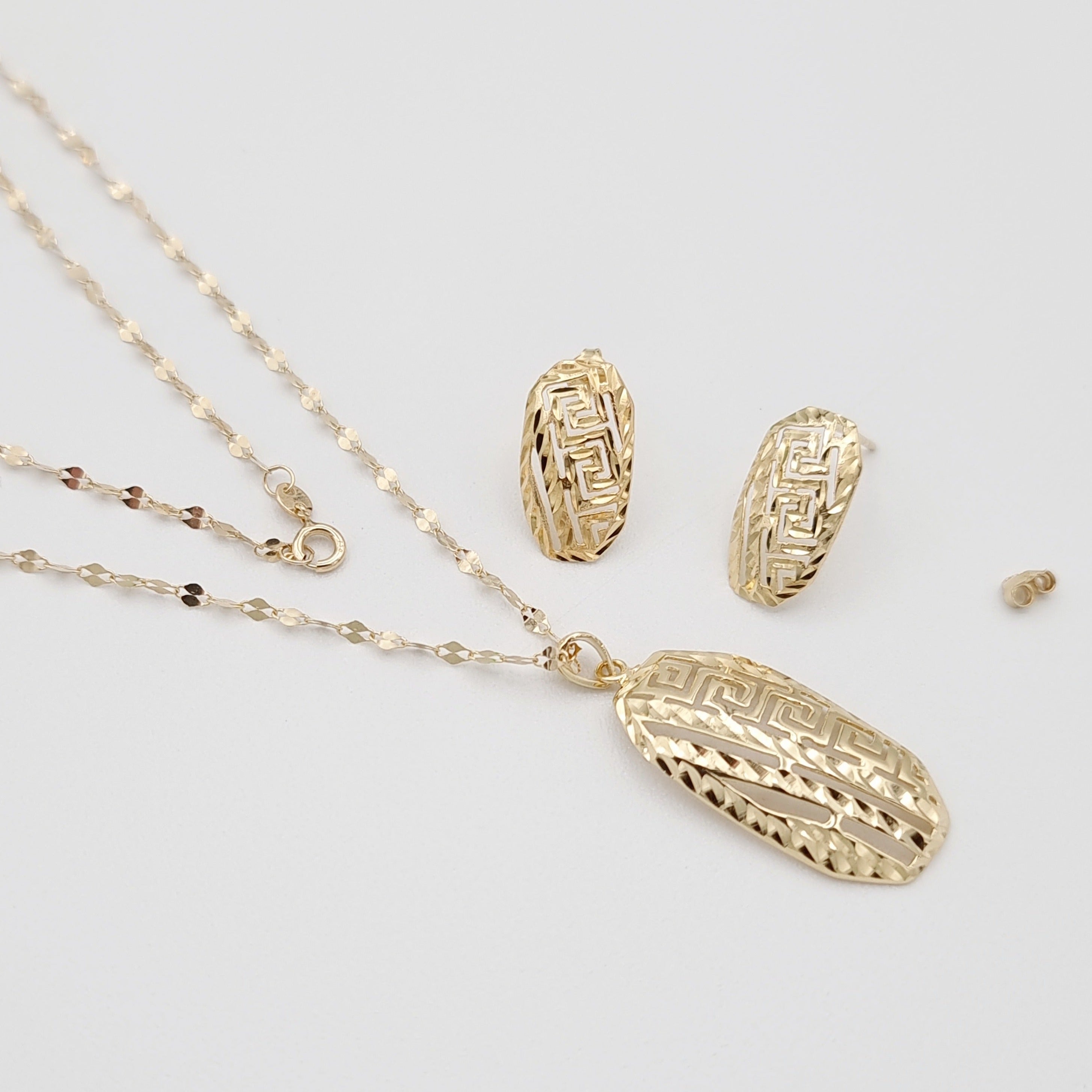 18K Pure Gold Nail Design Jewelry Set