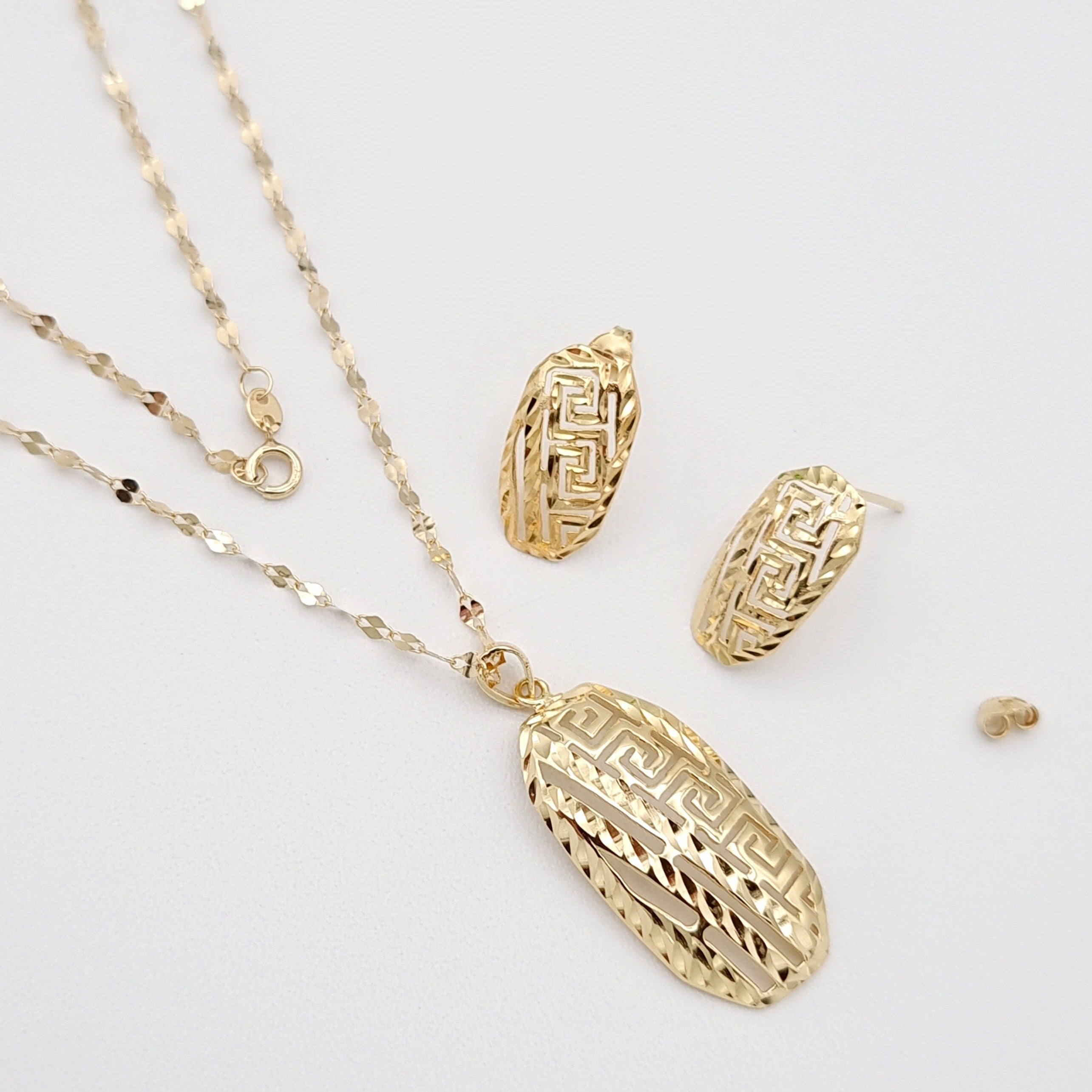 18K Pure Gold Nail Design Jewelry Set