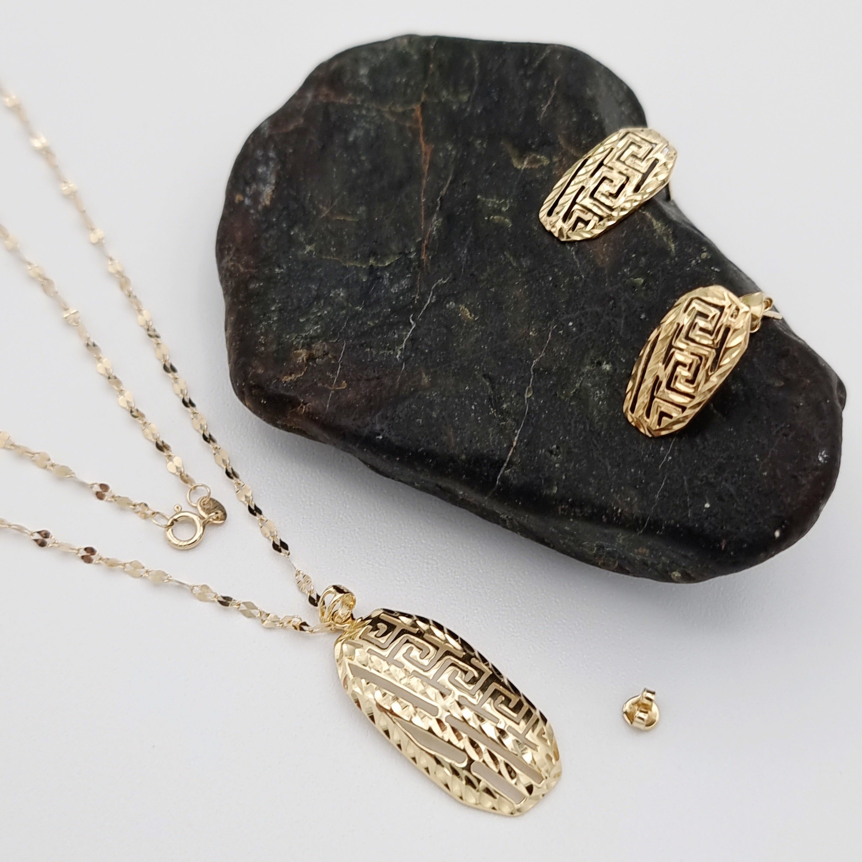 18K Pure Gold Nail Design Jewelry Set