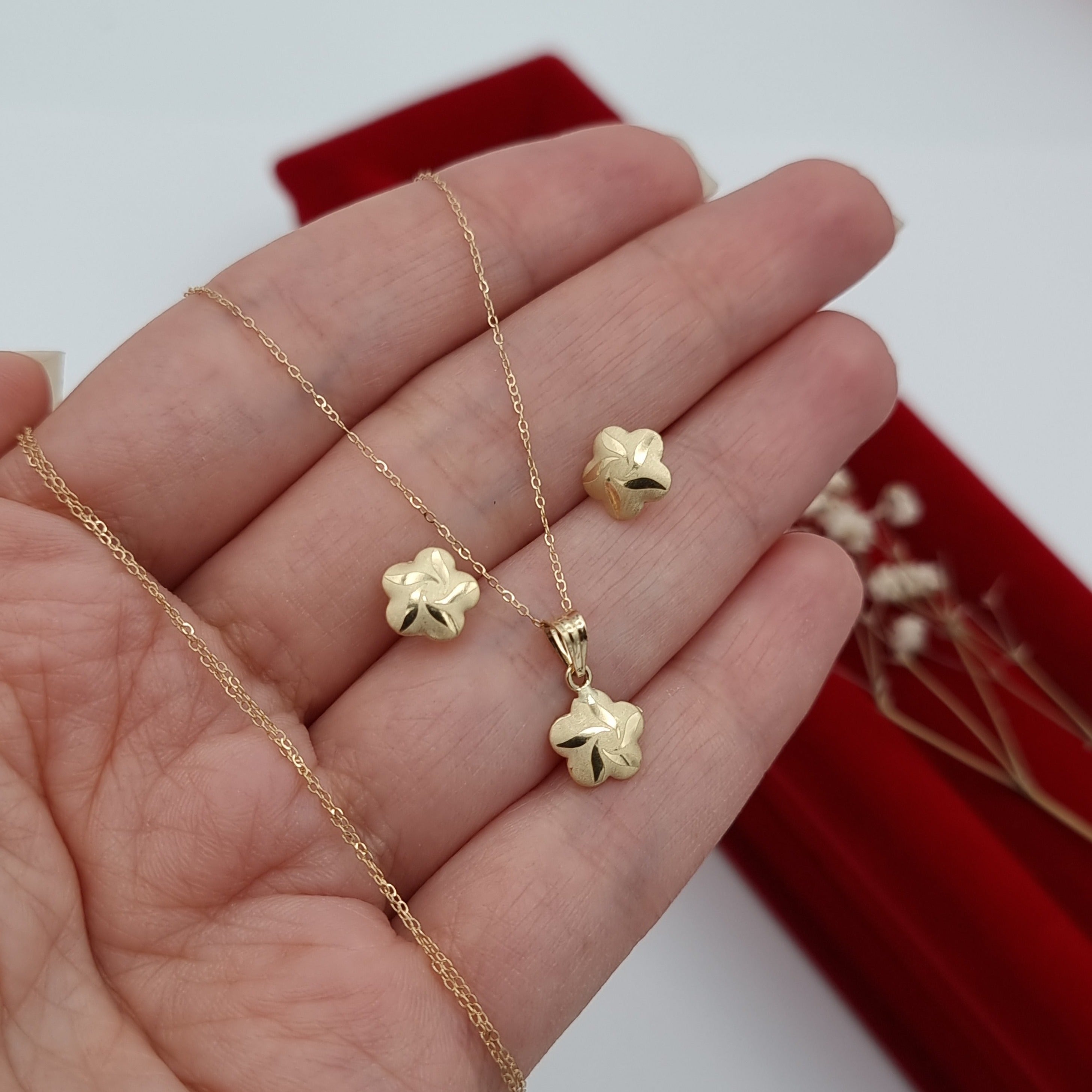 18K Pure Gold Fine Star Jewelry Set