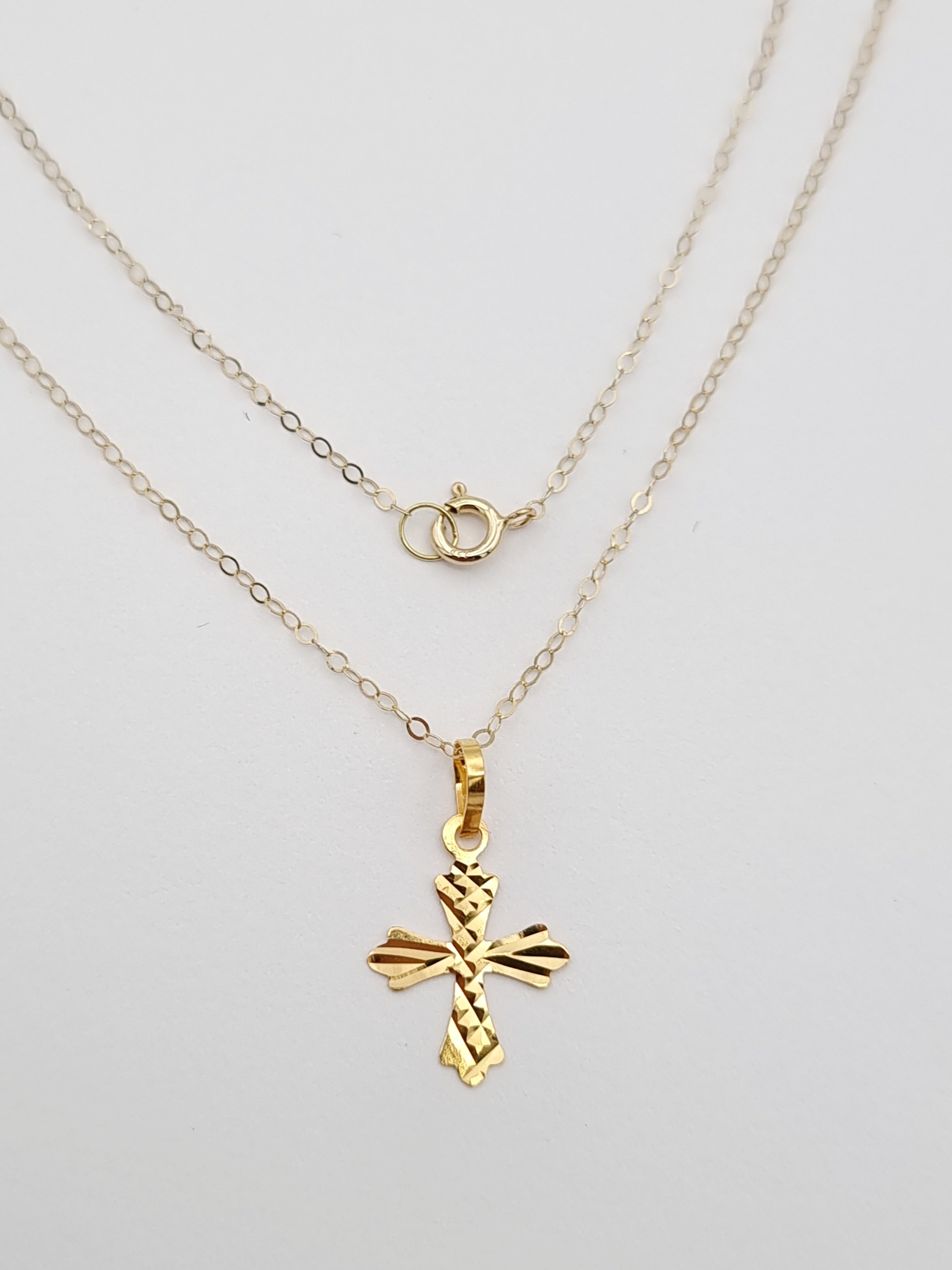 18K Pure Gold Cross Necklace