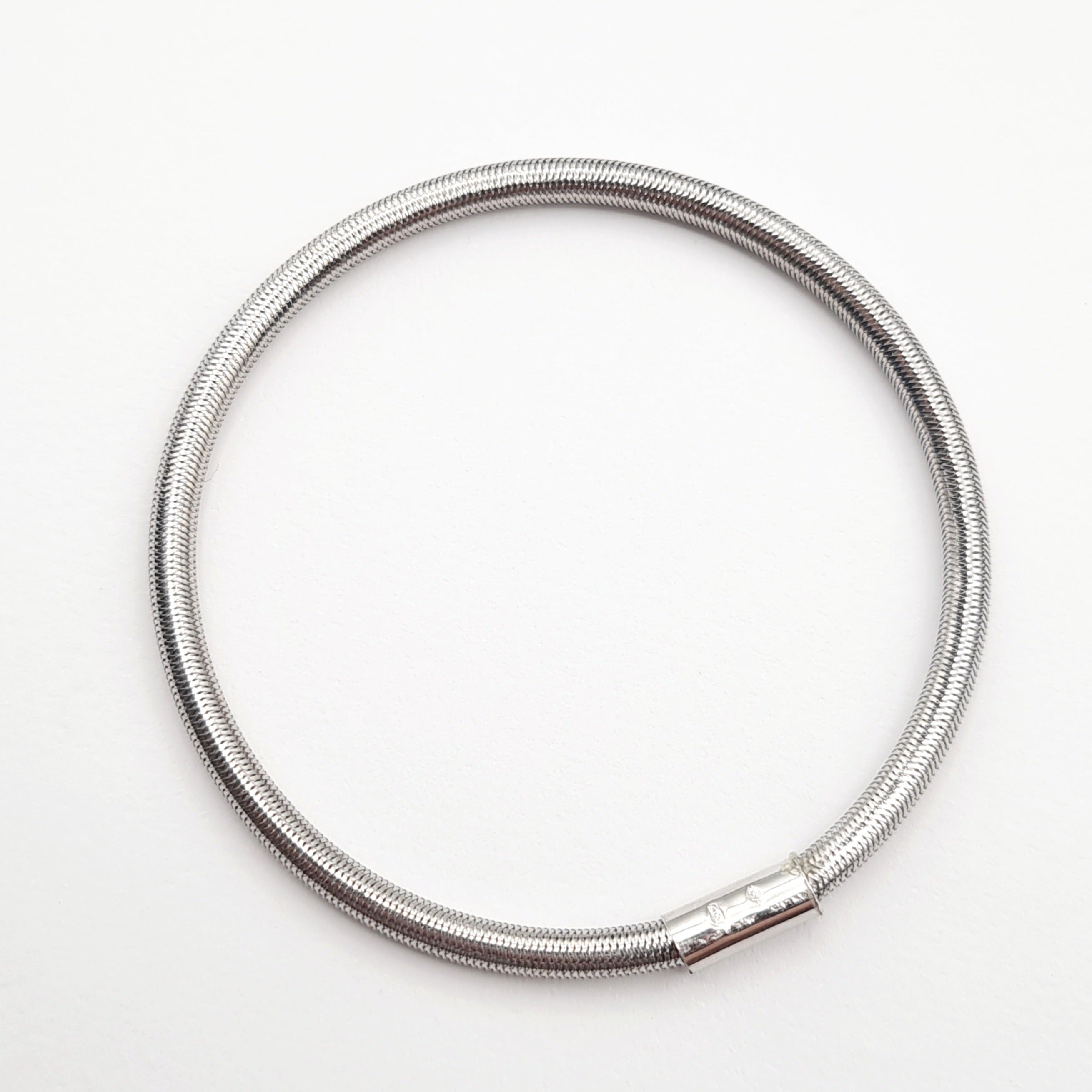 18K Pure Gold Elastic White Gold Bangle