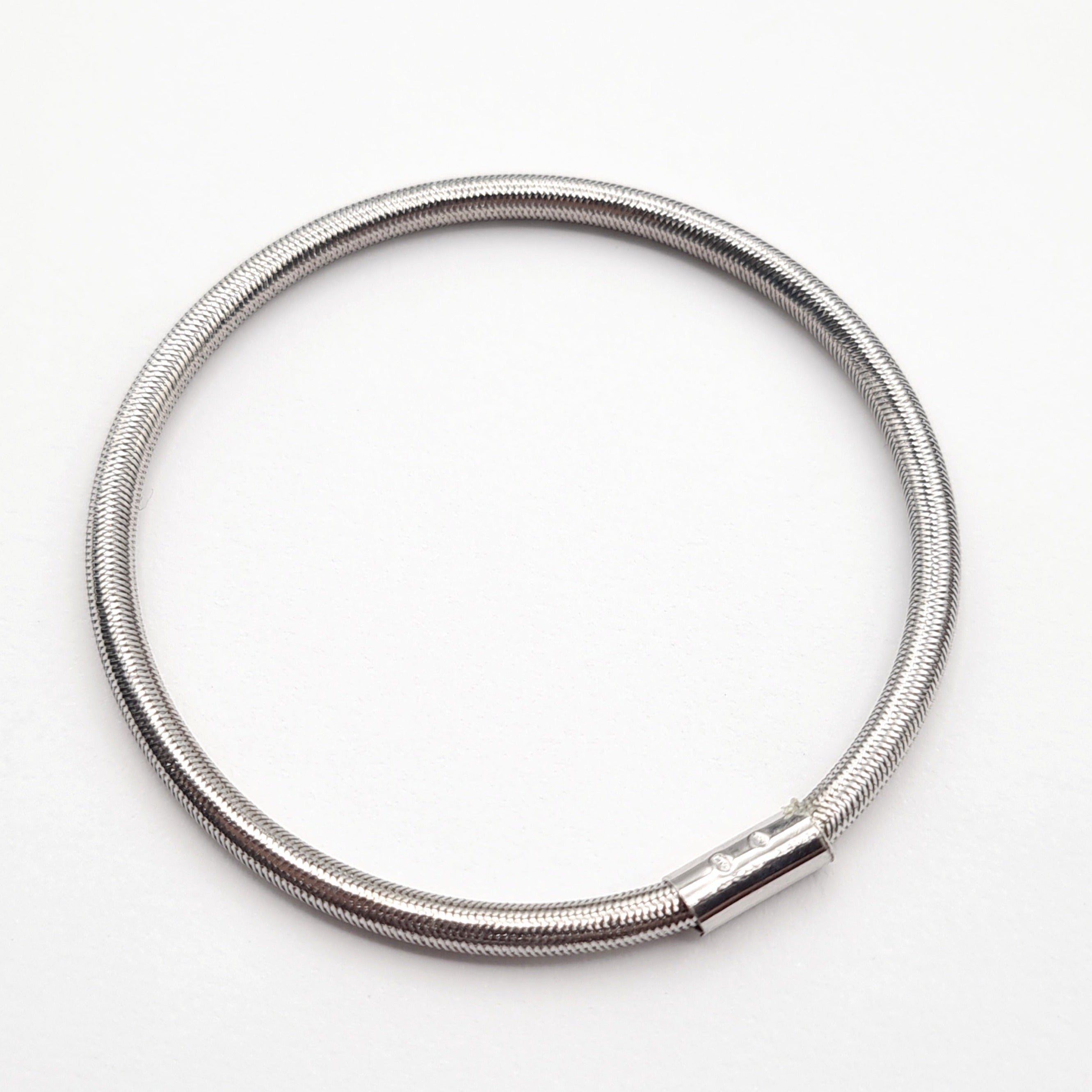 18K Pure Gold Elastic White Gold Bangle