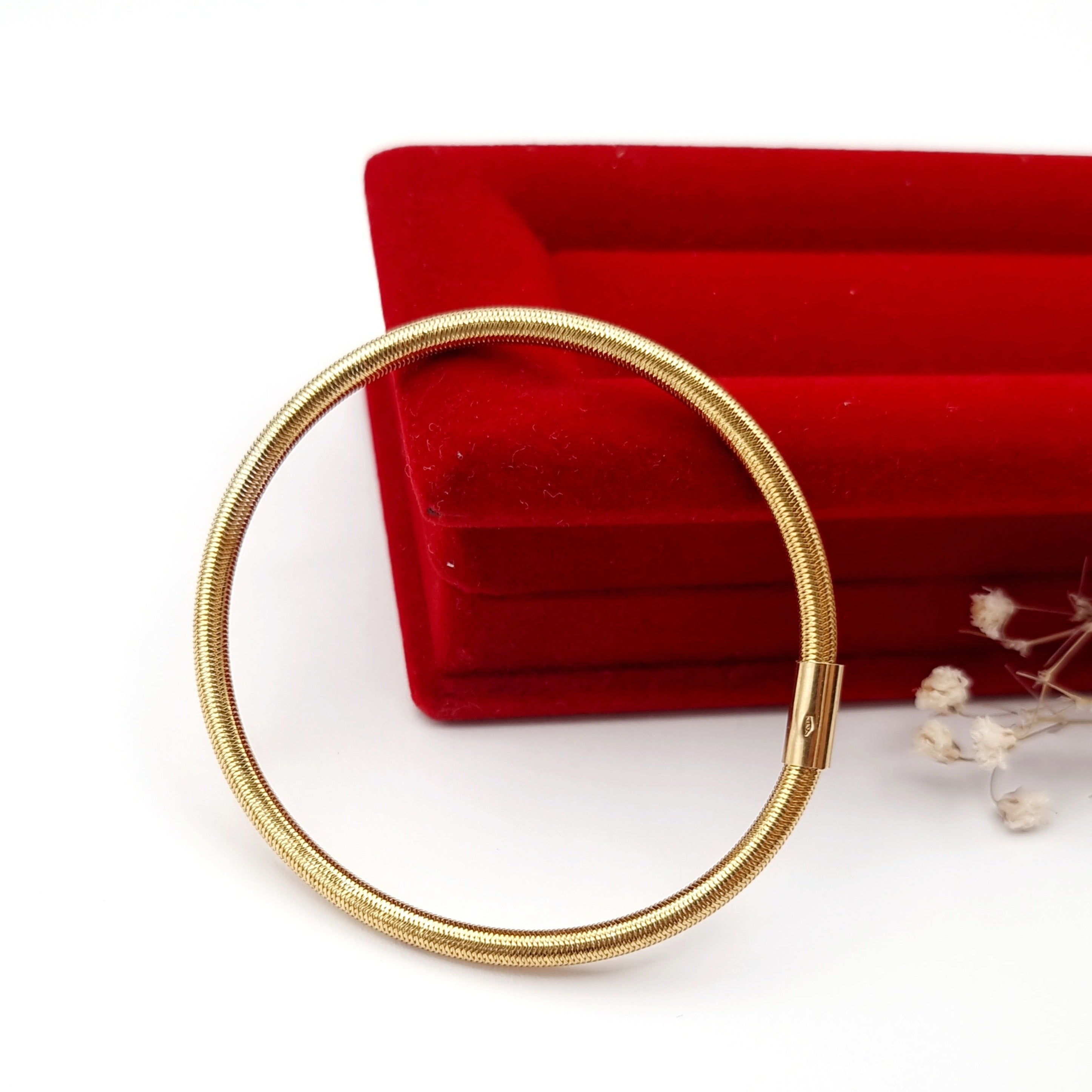 18K Pure Gold Elastic Bangle