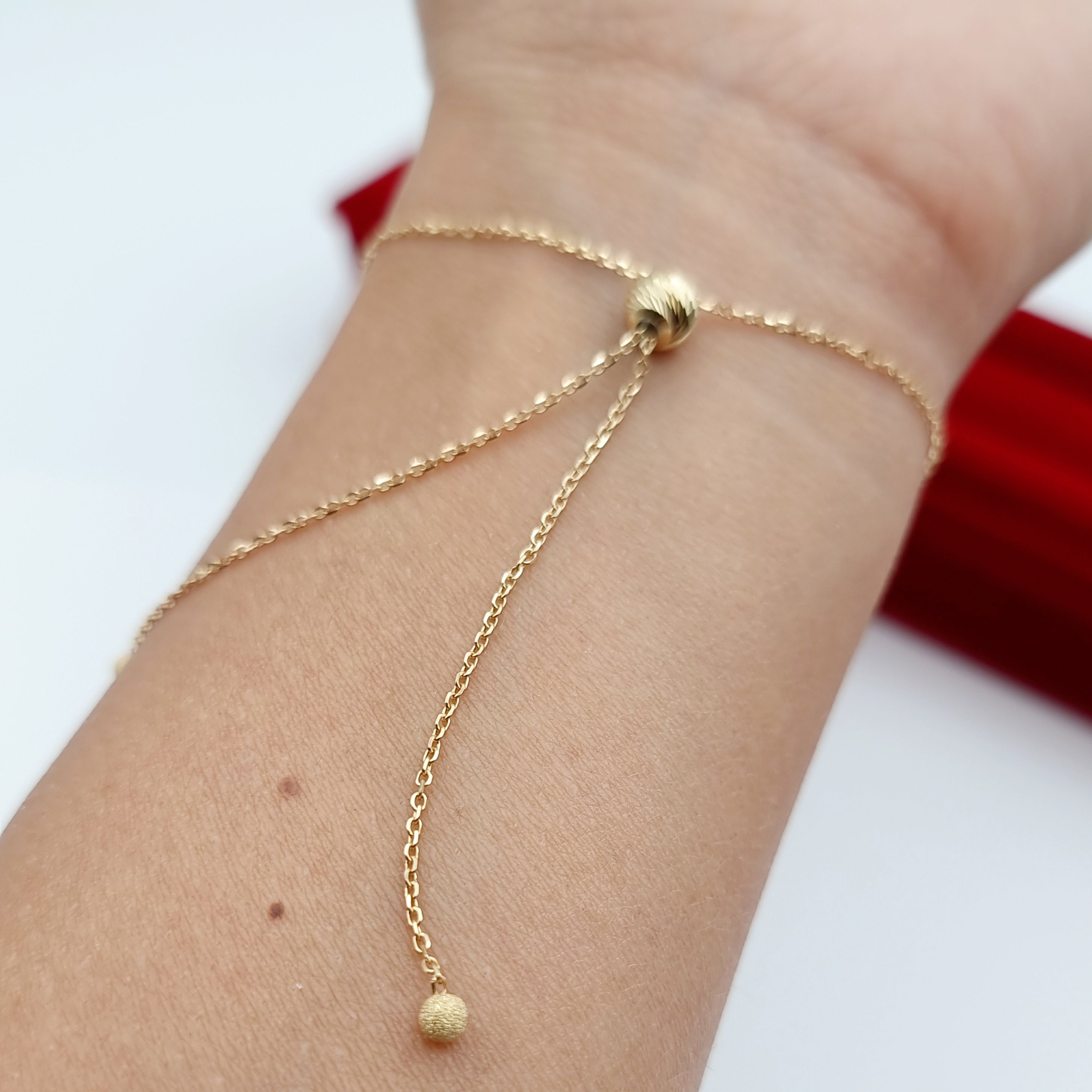 18K Pure Gold Beads Bracelet