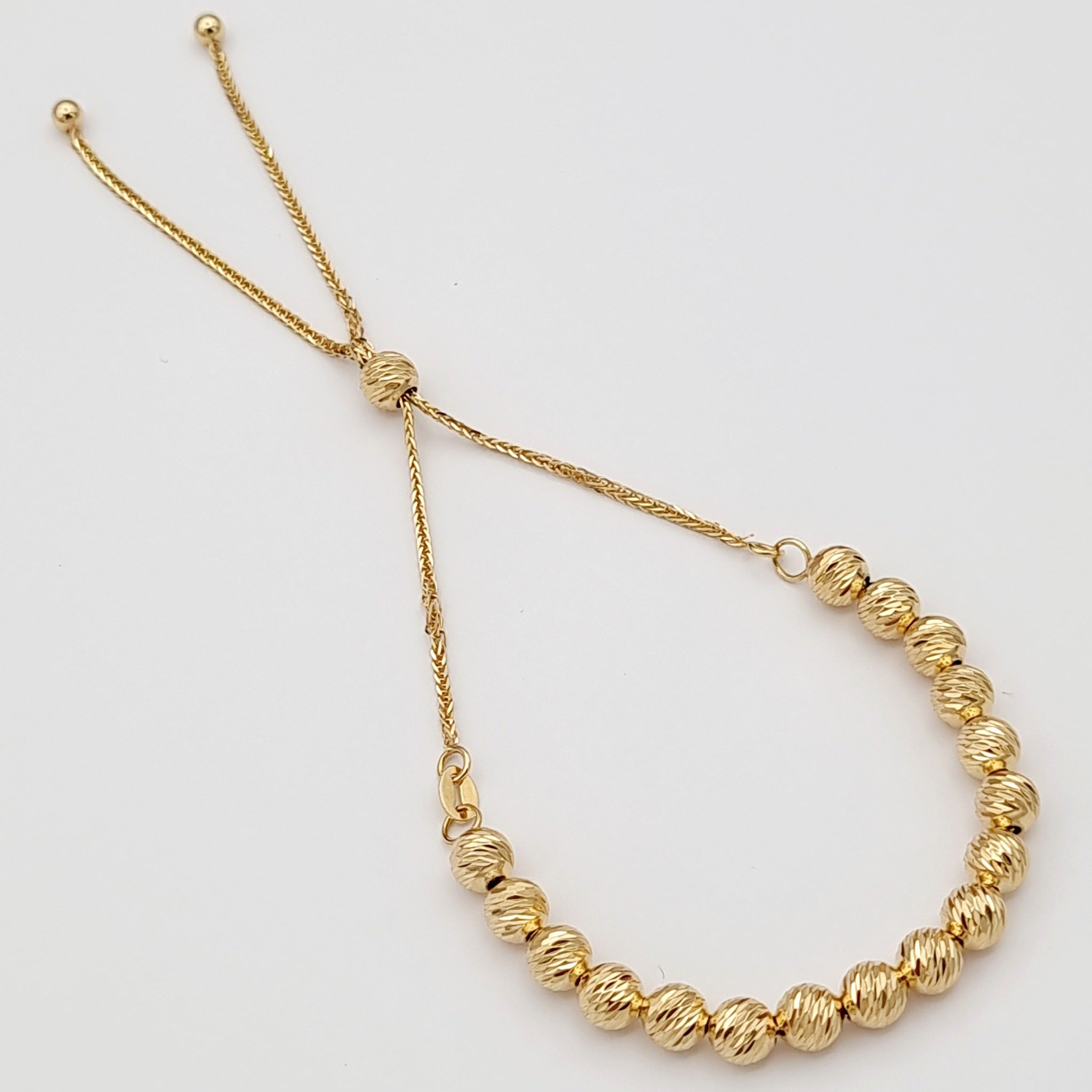 18K Pure Gold Beads Bracelet