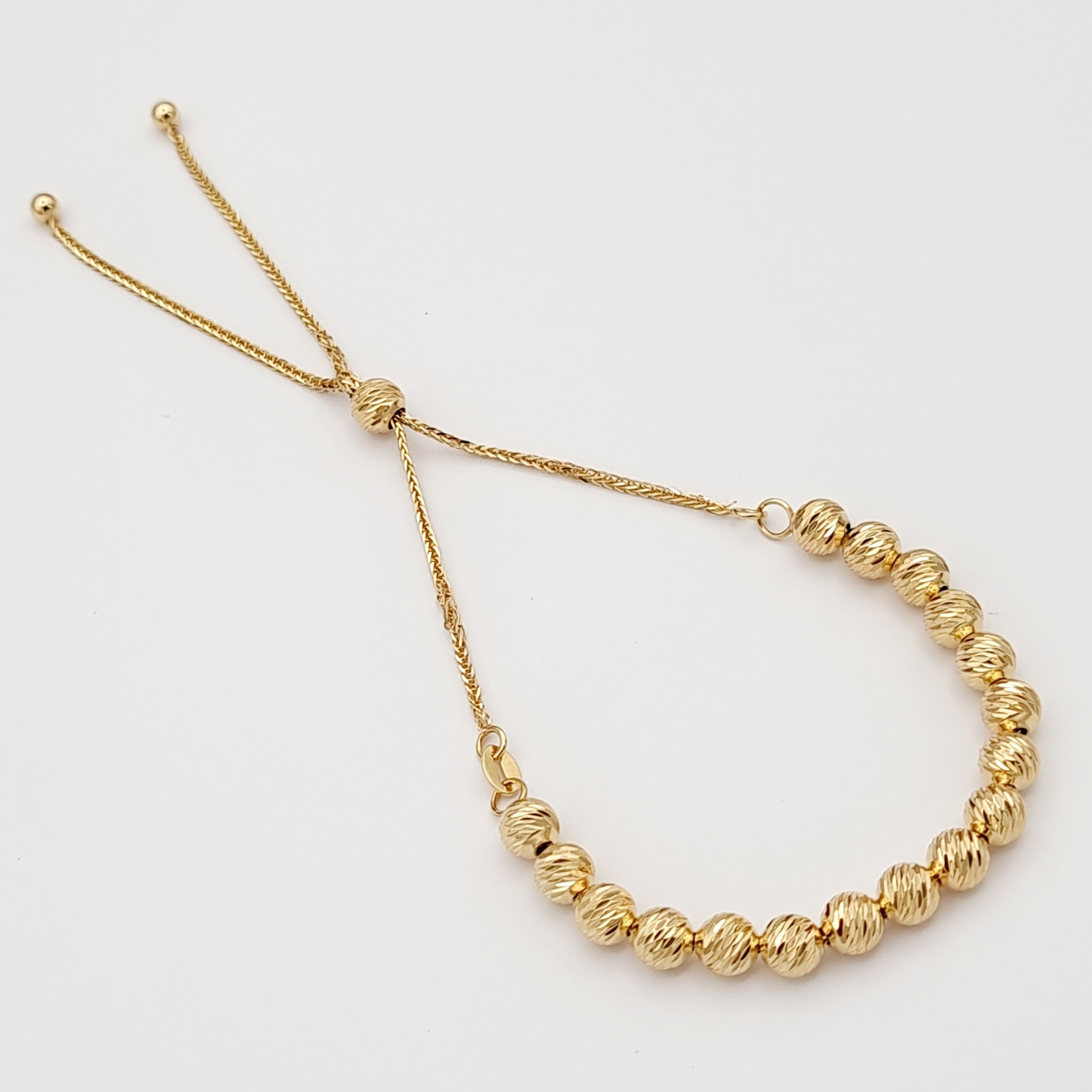 18K Pure Gold Beads Bracelet