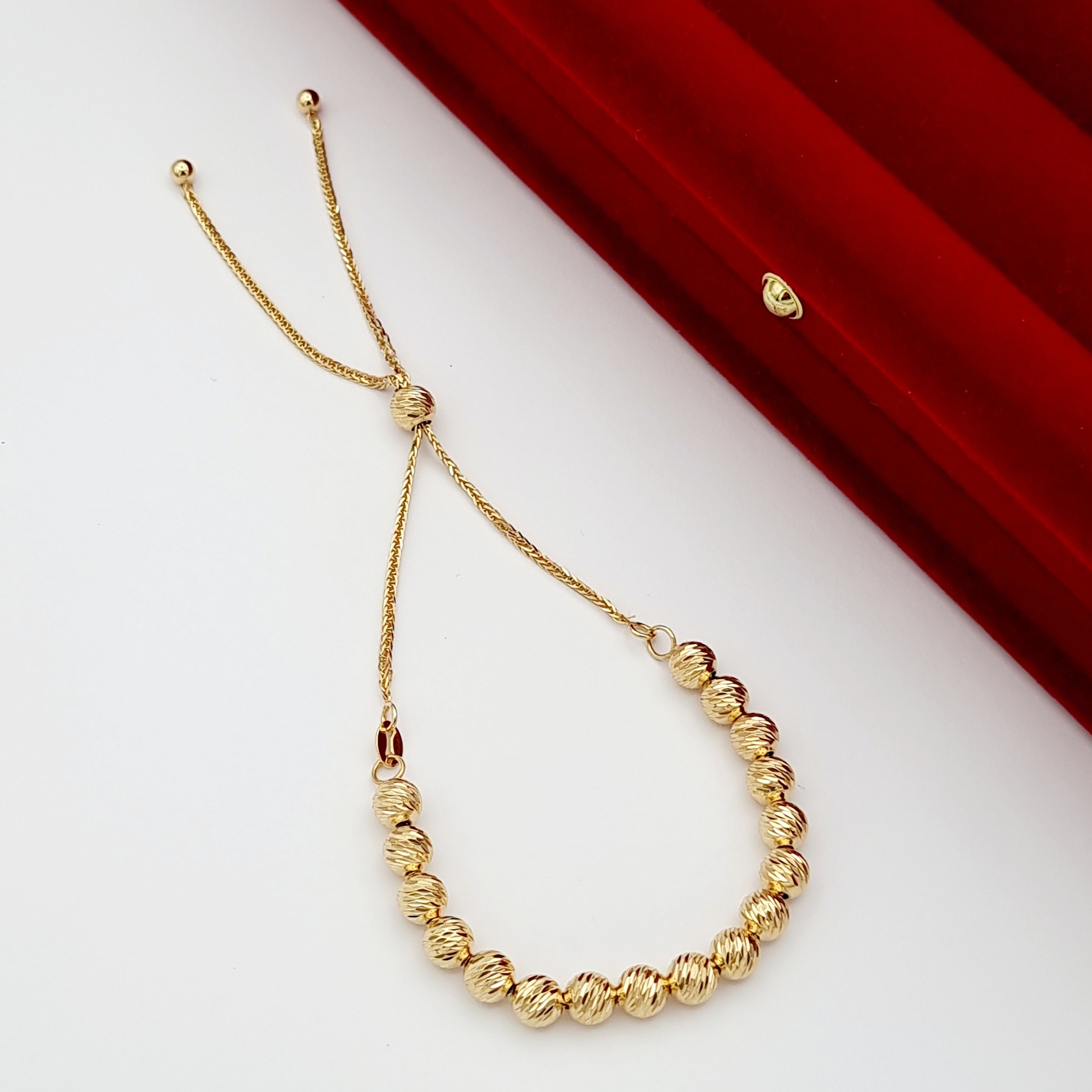 18K Pure Gold Beads Bracelet