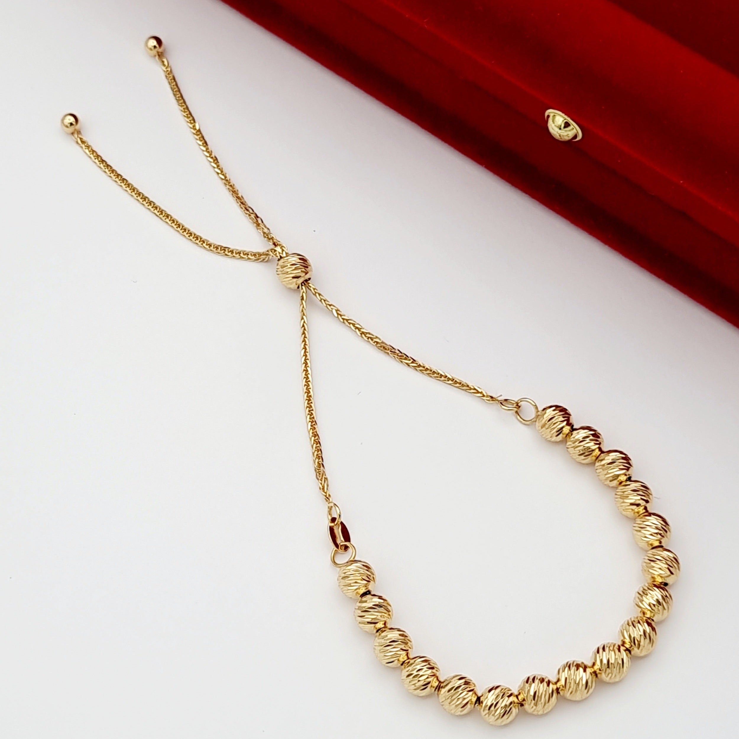 18K Pure Gold Beads Bracelet