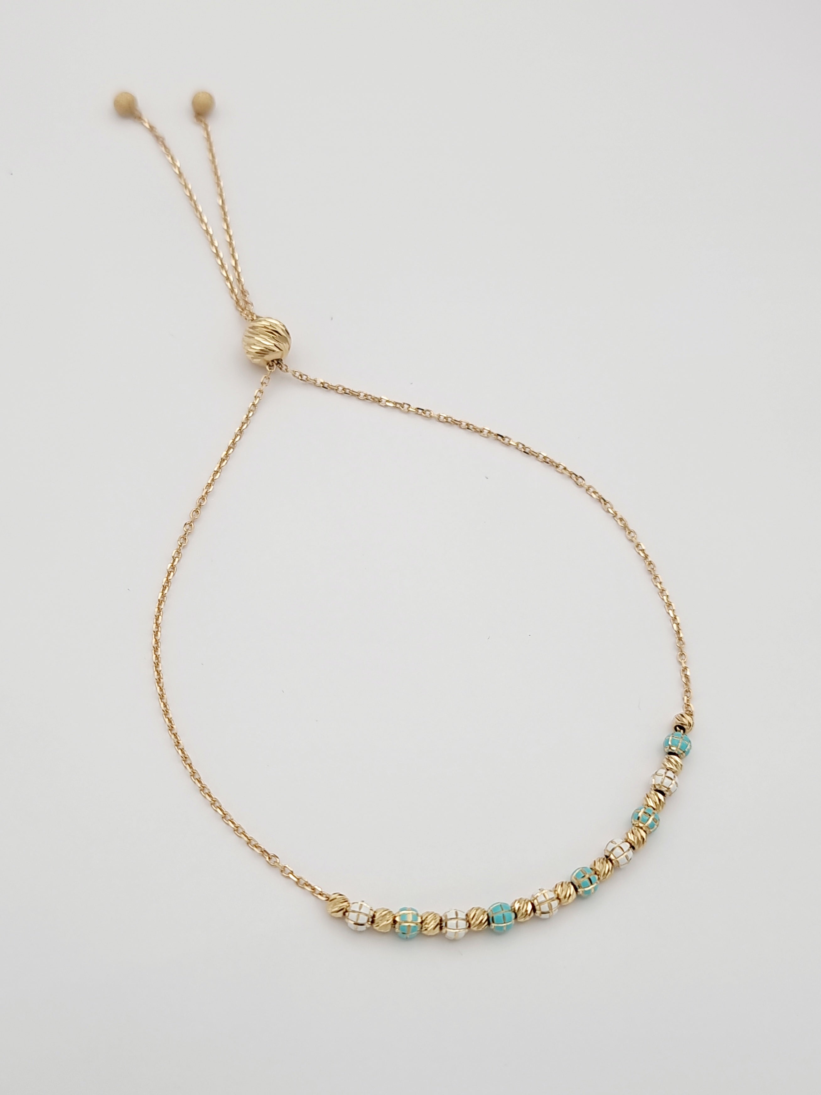 18K Pure Gold Multi Beads Bracelet