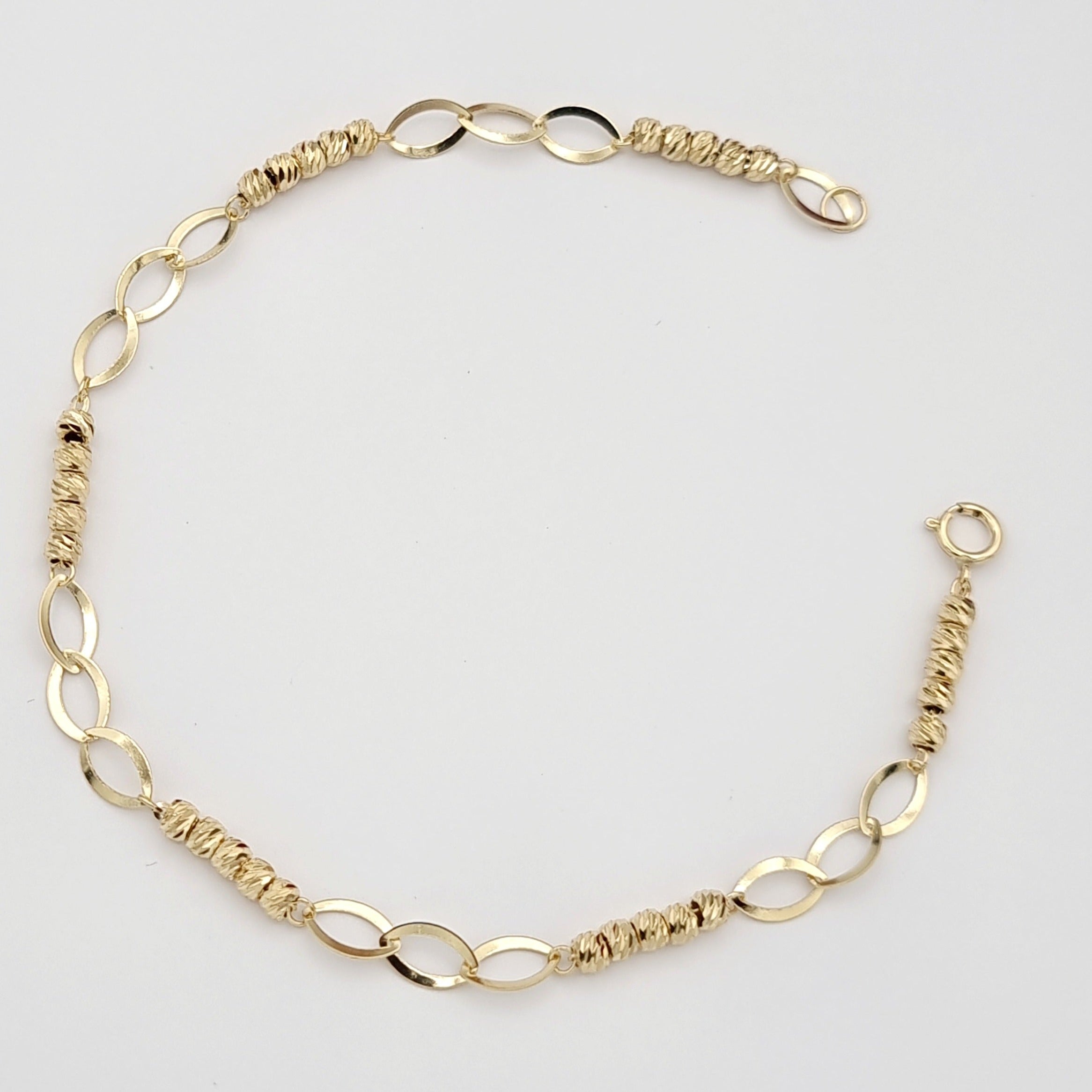 18K Pure Gold Seed Linked Bracelet