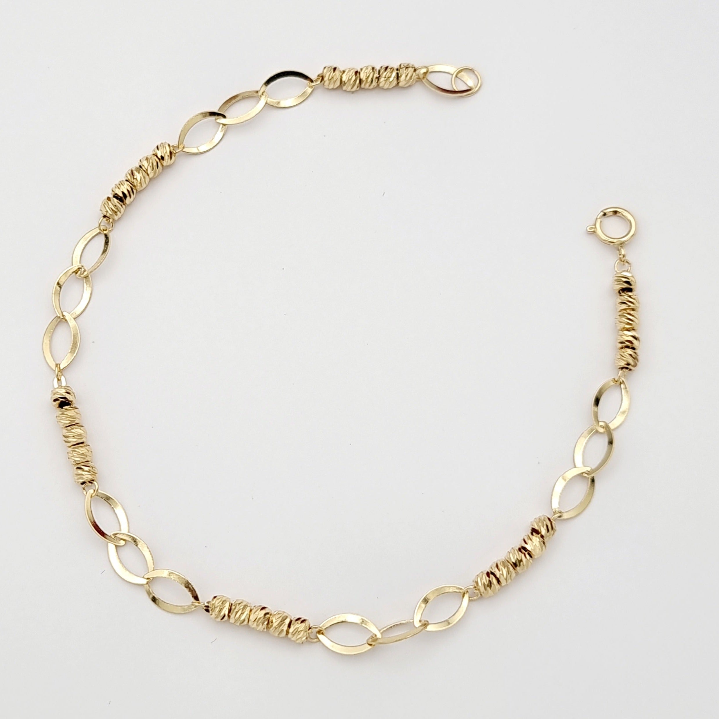 18K Pure Gold Seed Linked Bracelet