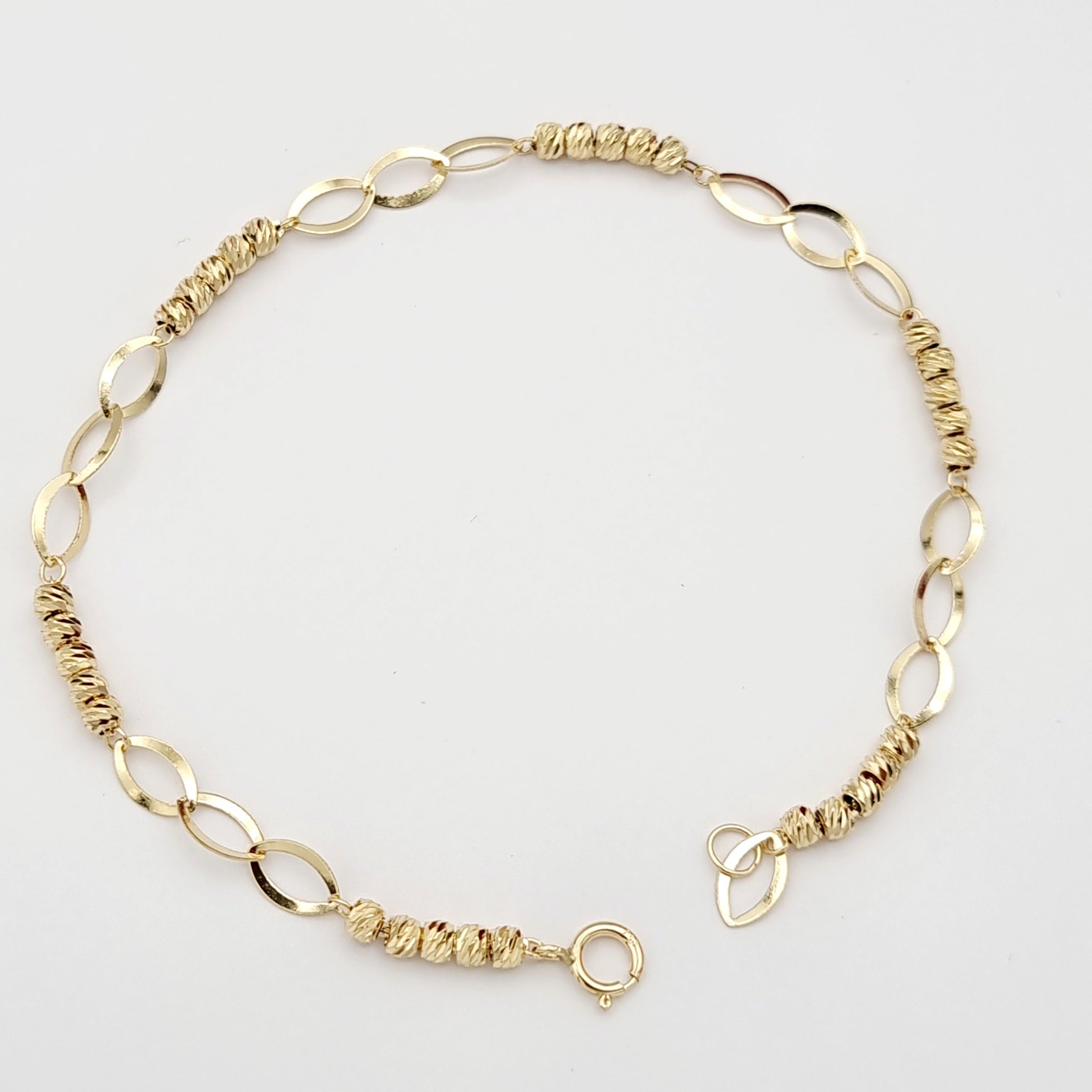 18K Pure Gold Seed Linked Bracelet