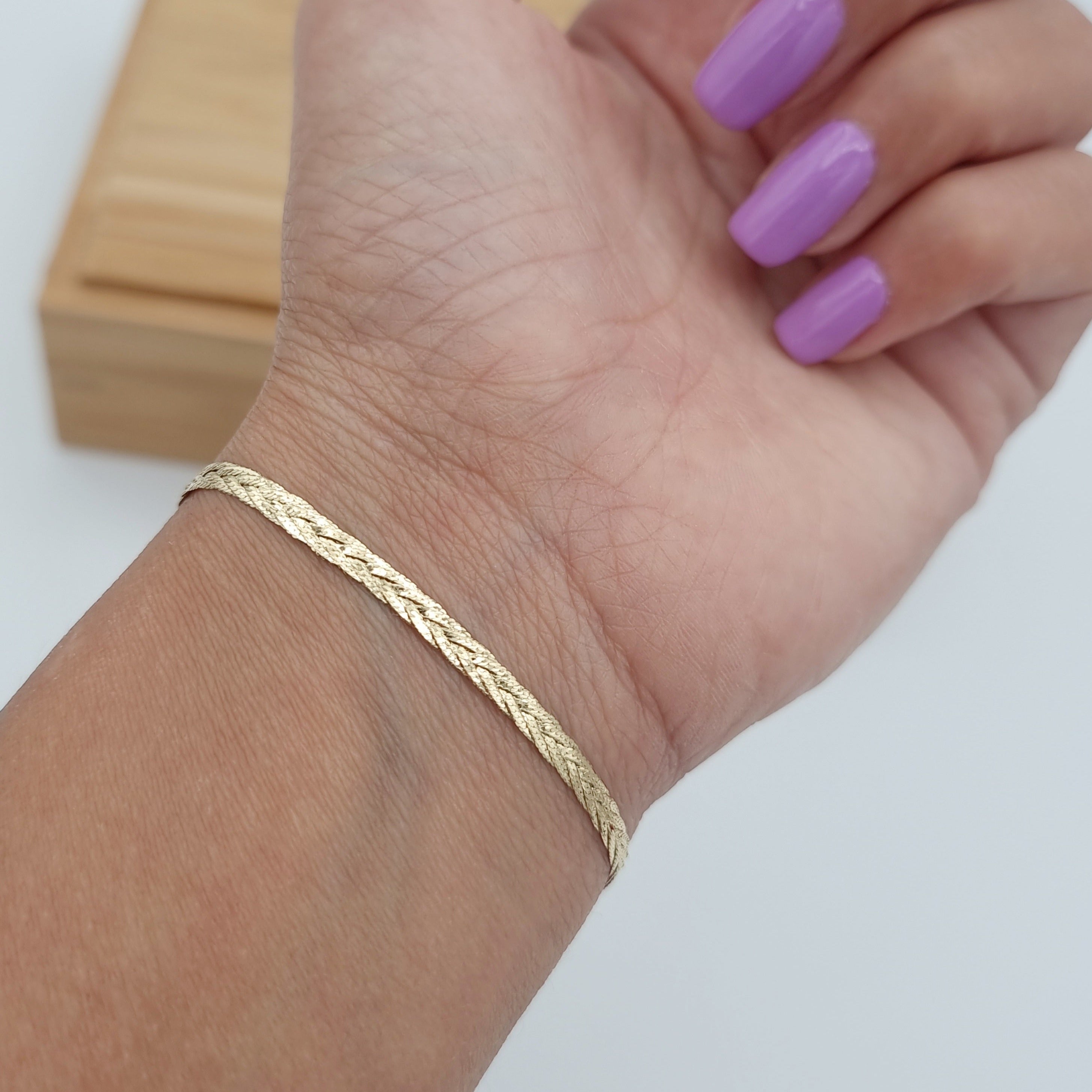 18K Pure Gold Flat Bracelet